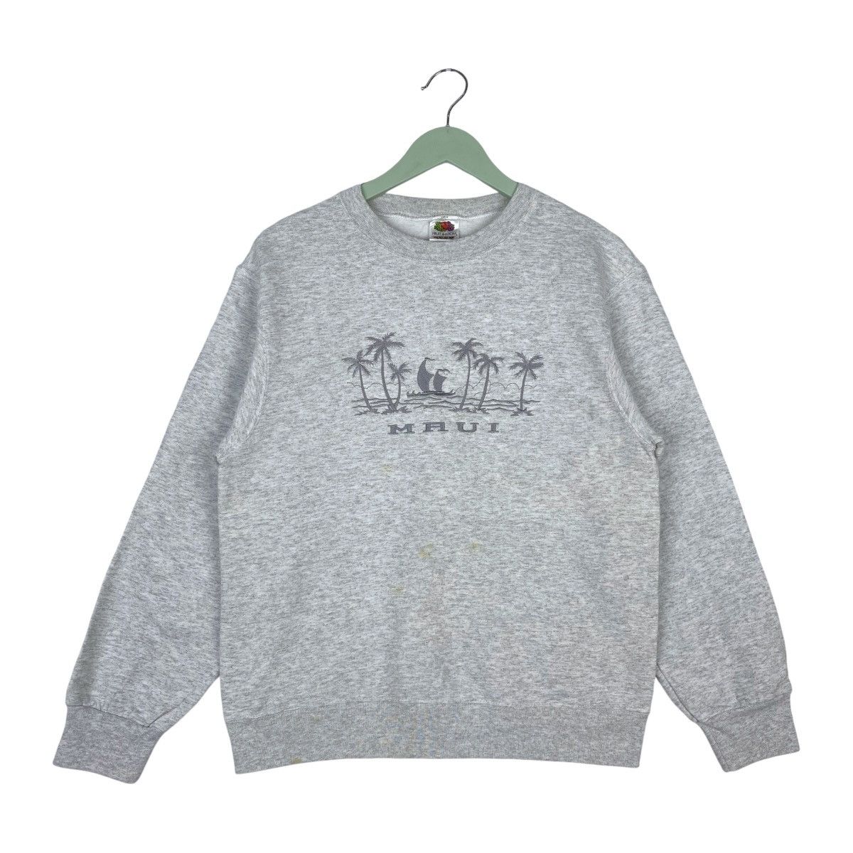 Fruit Of The Loom Maui Embroidered Logo Sweatshirt Crewneck Pullover Jumper Size US S / EU 44-46 / 1 - 1 Thumbnail