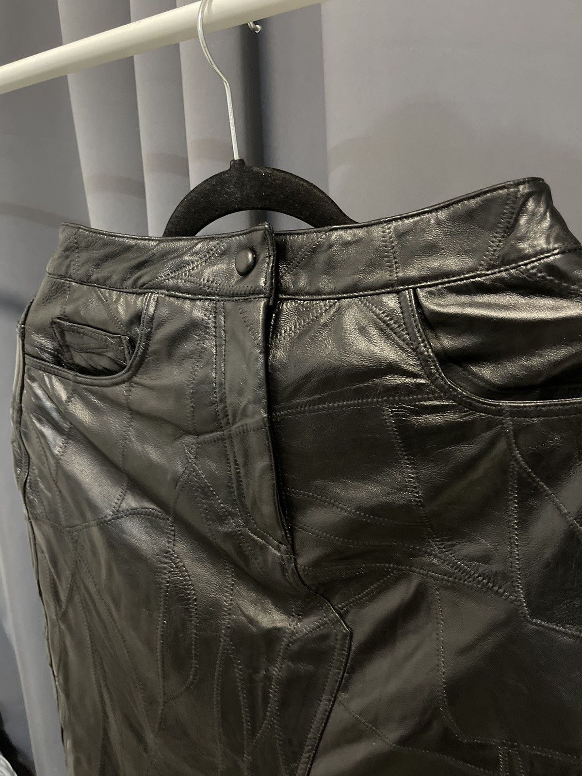 Other Jacques Wei Leather Patchwork Skirt Size 26" / US 2 / IT 38 - 4 Thumbnail