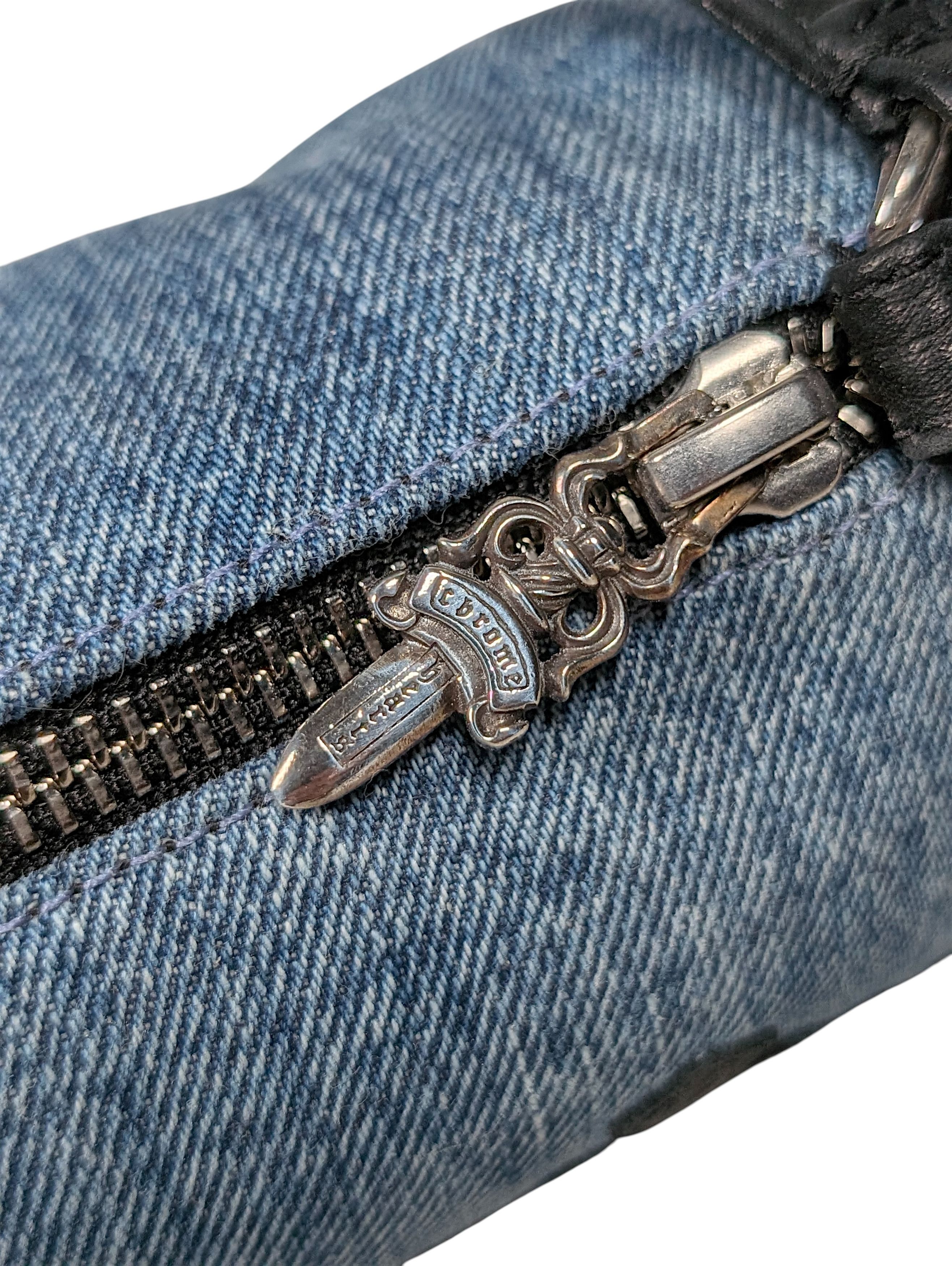 Chrome Hearts St. Barths Denim Grinds Cemetery Cross Tube Bag Size ONE SIZE - 4 Thumbnail