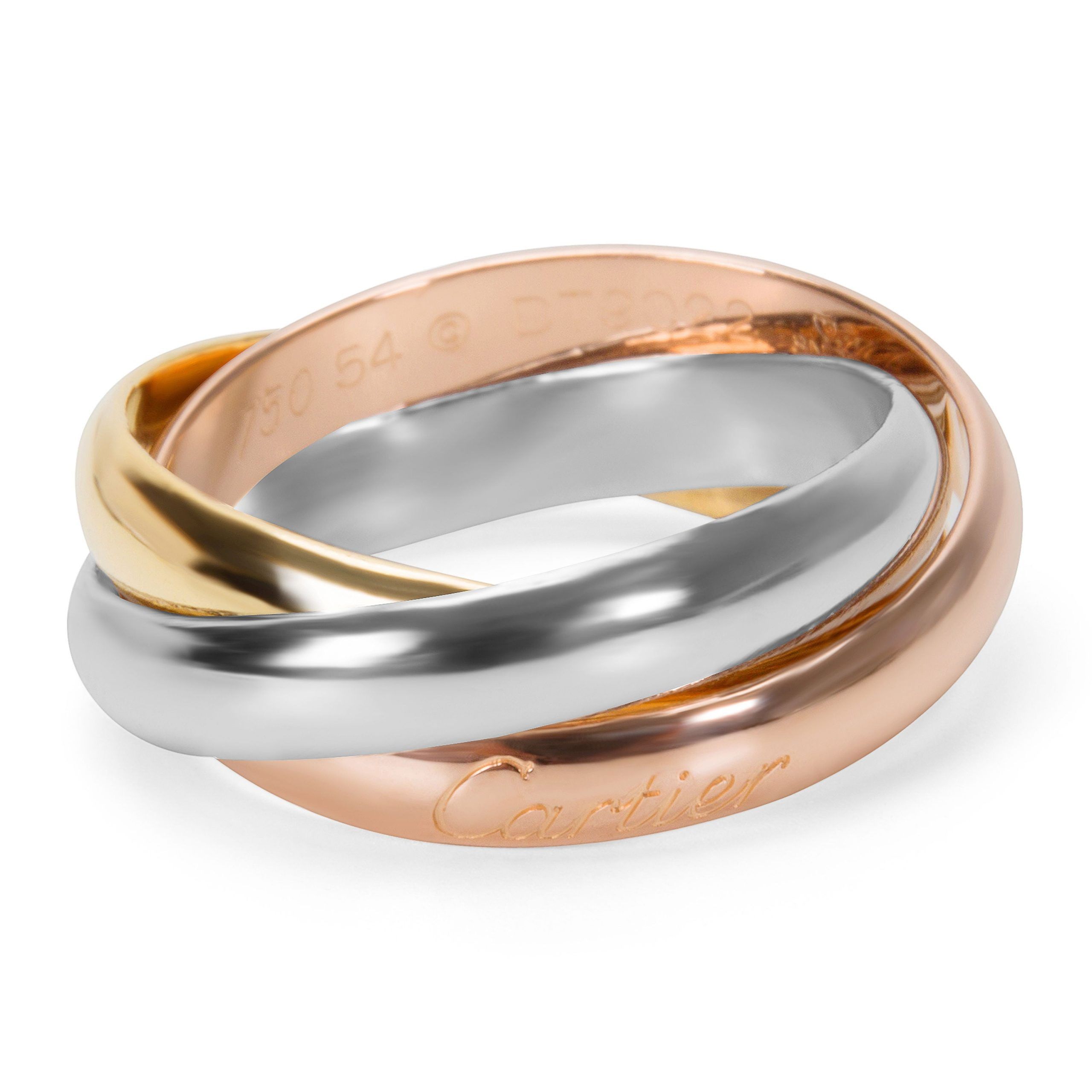 image of Cartier Trinity Ring In White, Yellow & Rose Gold, Women's