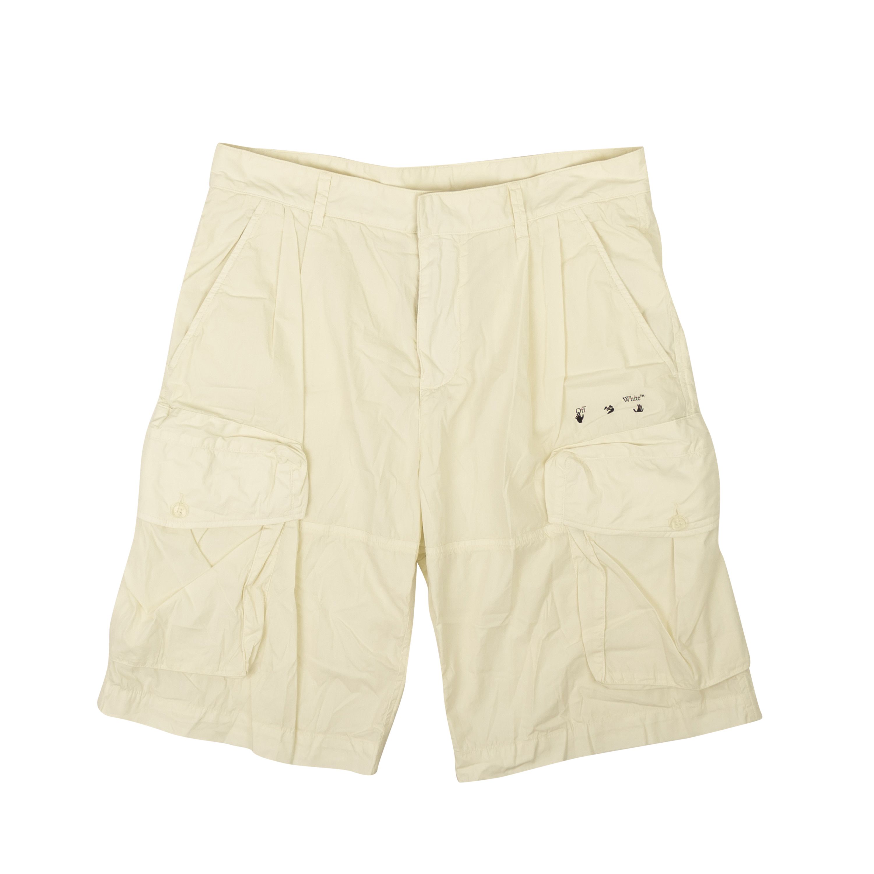 image of Off White C/o Virgil Abloh White Ow Logo Utility Shorts Size M, Men's