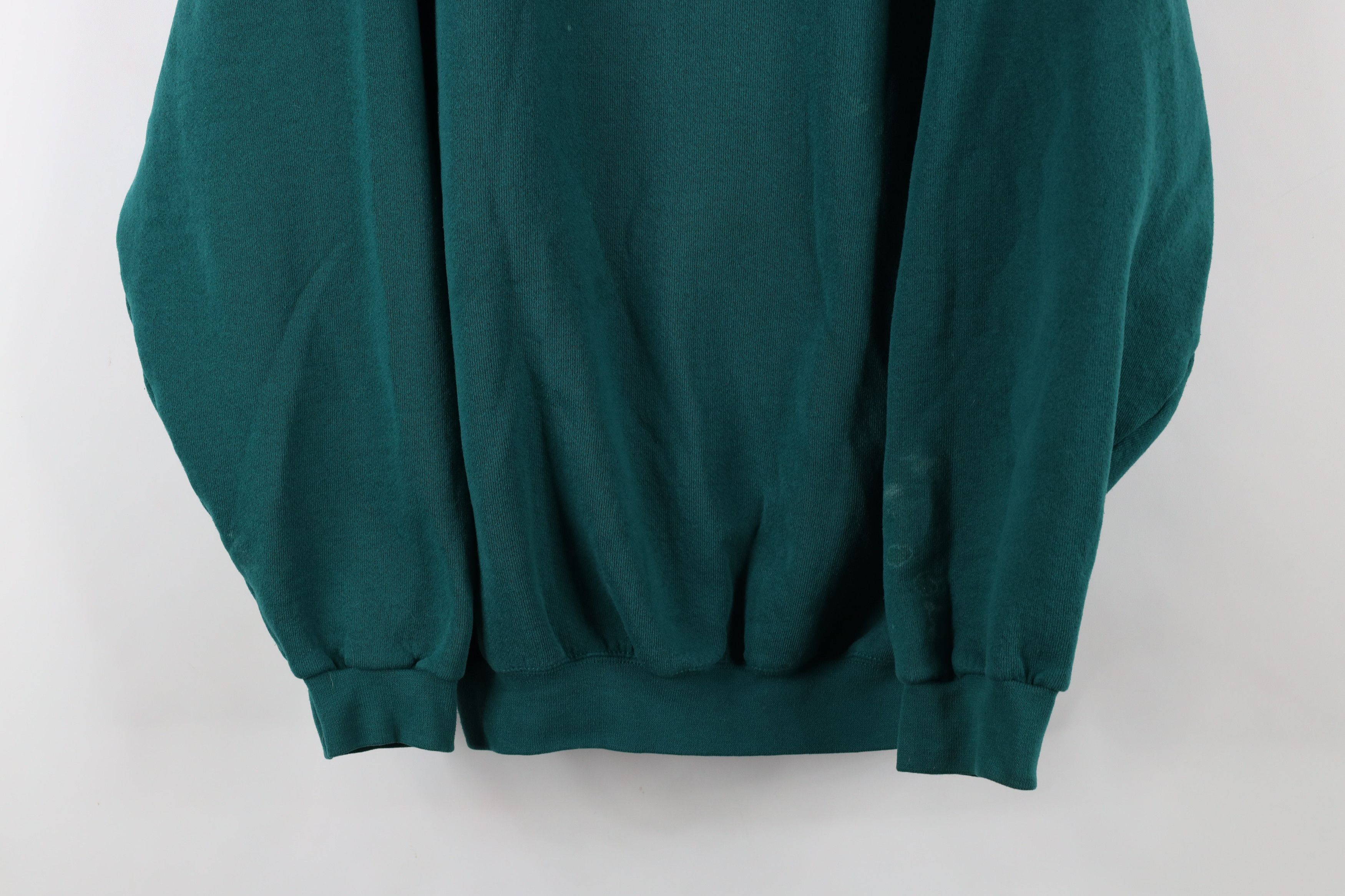 Vintage Vintage 90s Streetwear Blank Crewneck Sweatshirt Green Size US XL / EU 56 / 4 - 3 Thumbnail