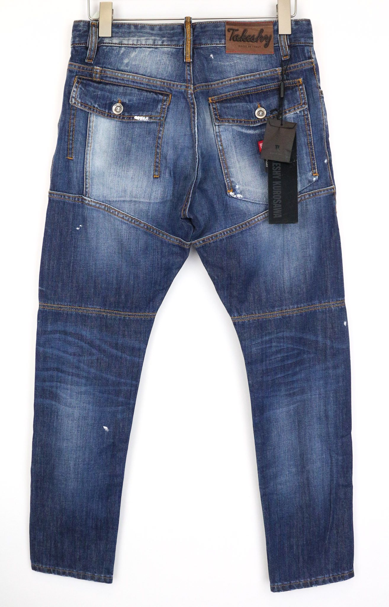 Takeshy Kurosawa TK 55 P W30 Blue Slim Taper Distressed Jeans 75956 Size US 30 / EU 46 - 2 Thumbnail