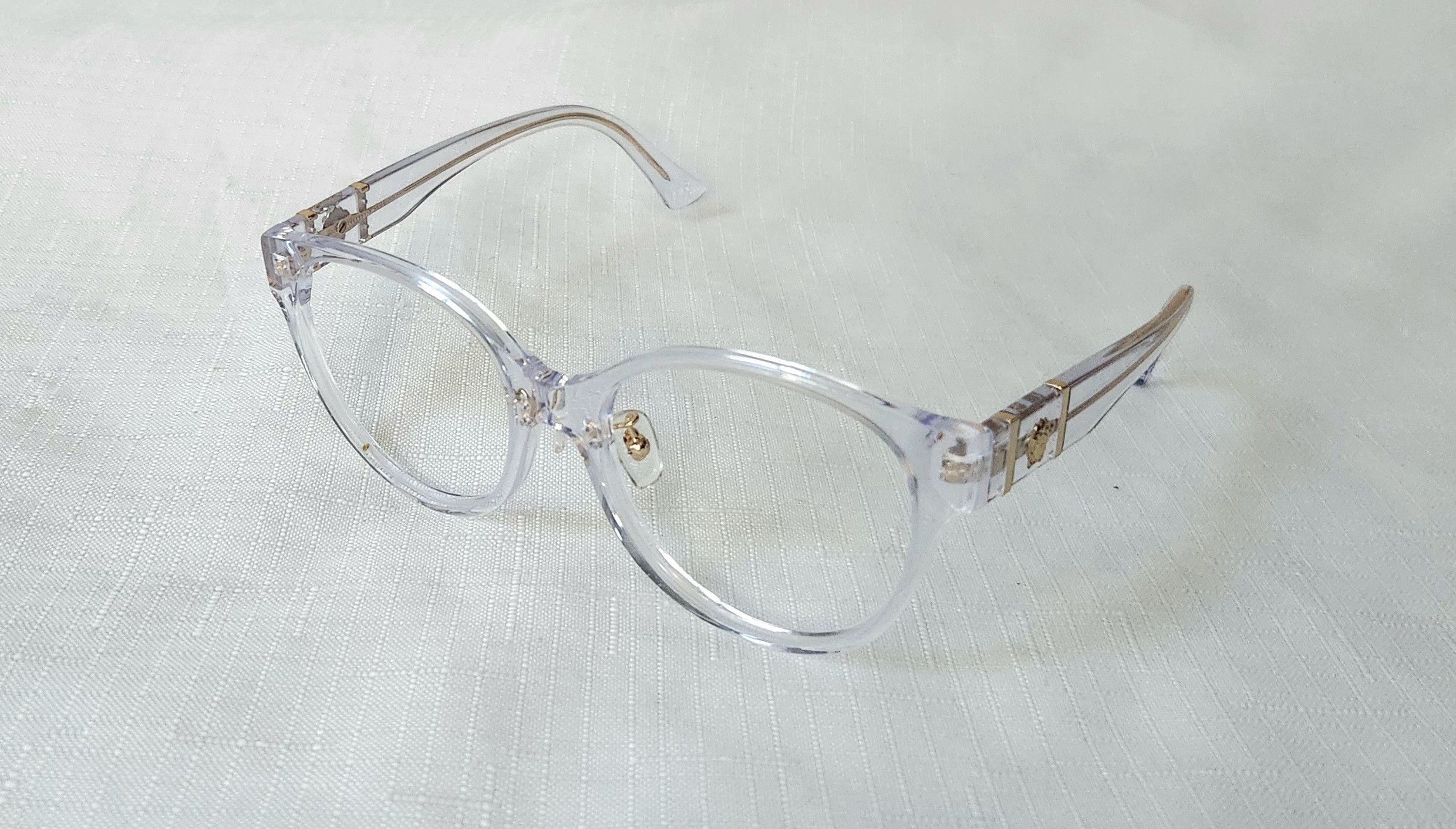 Versace Versace 3351D 148 Crystal Clear Oval Eyeglasses *No lens* Size ONE SIZE - 1 Thumbnail