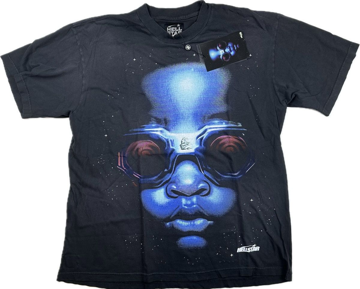 image of Hellstar Goggles T-Shirt in Black, Men's (Size Large)