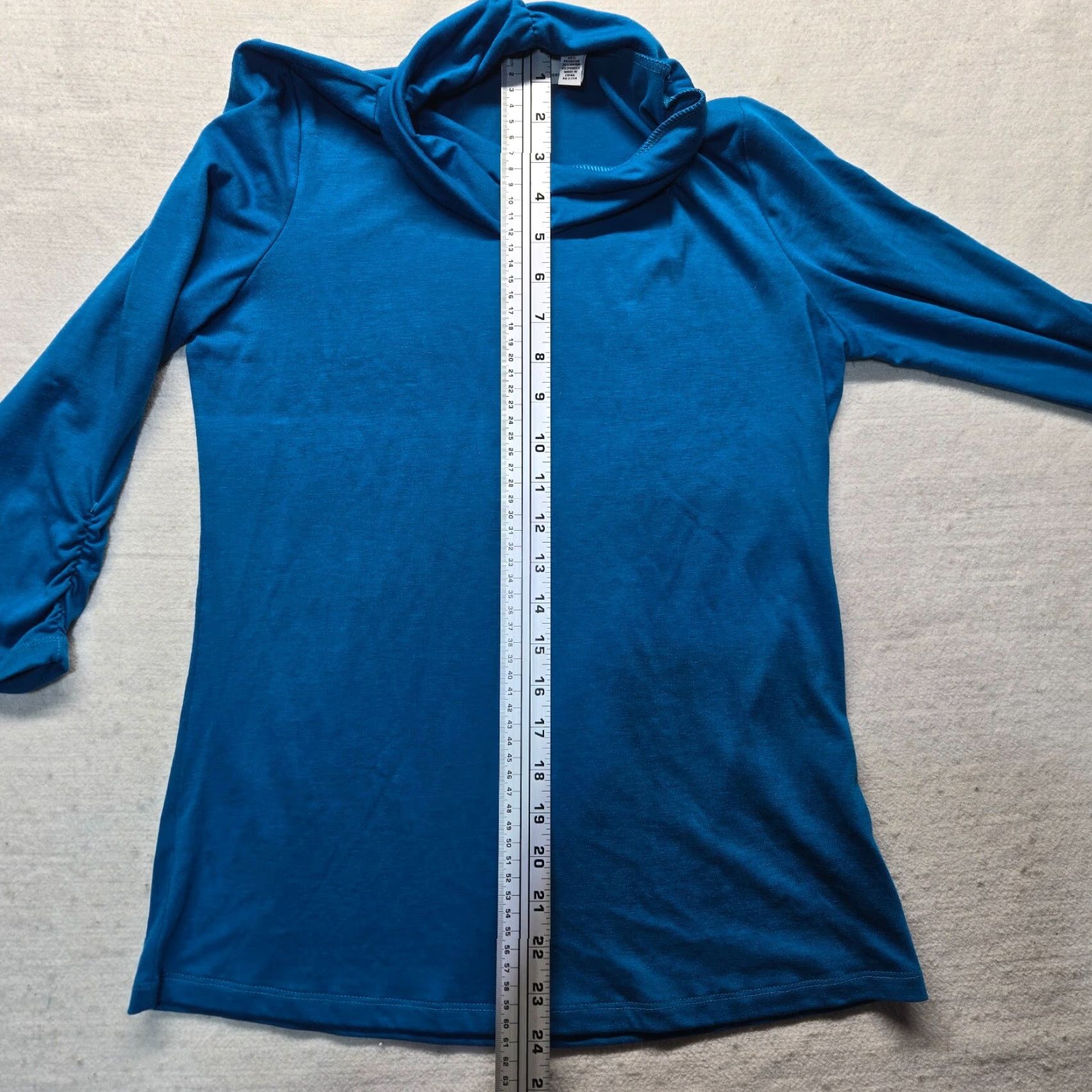 Vintage Kim Rogers Shirt Solid Blue Turtleneck Long Sleeve Rayon Stretch Women's S Small Size S / US 4 / IT 40 - 6 Thumbnail