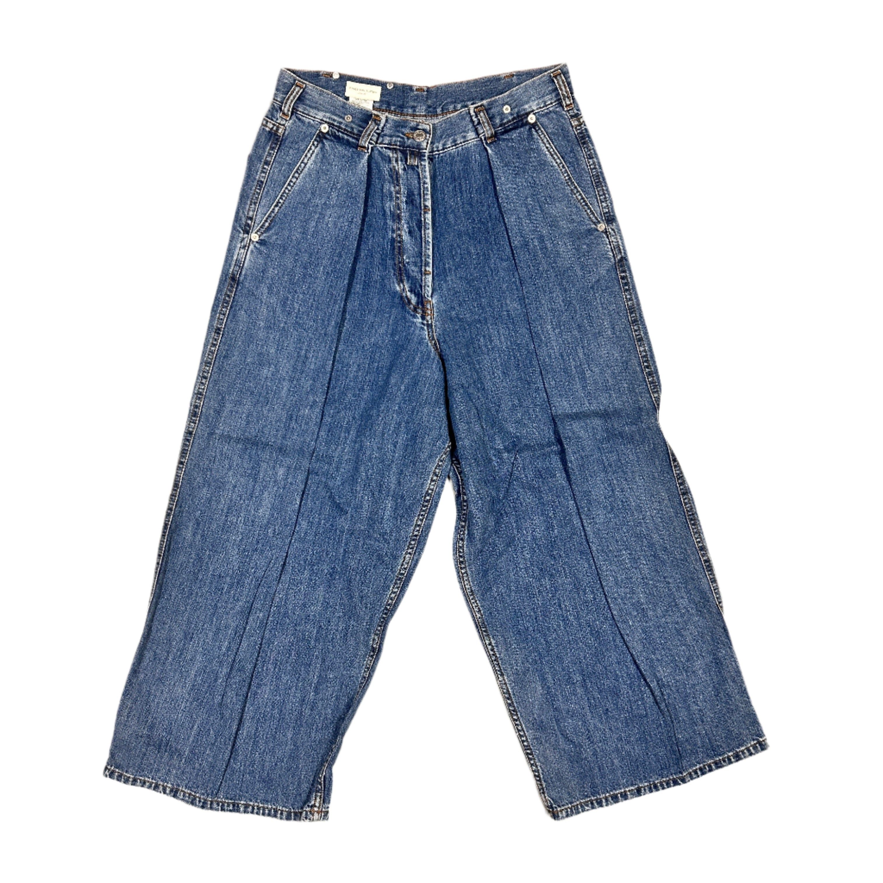 Other Vintage 90s Dries Van Noten Pleated Front Wide Leg Designer Jeans Size 29" - 1 Thumbnail