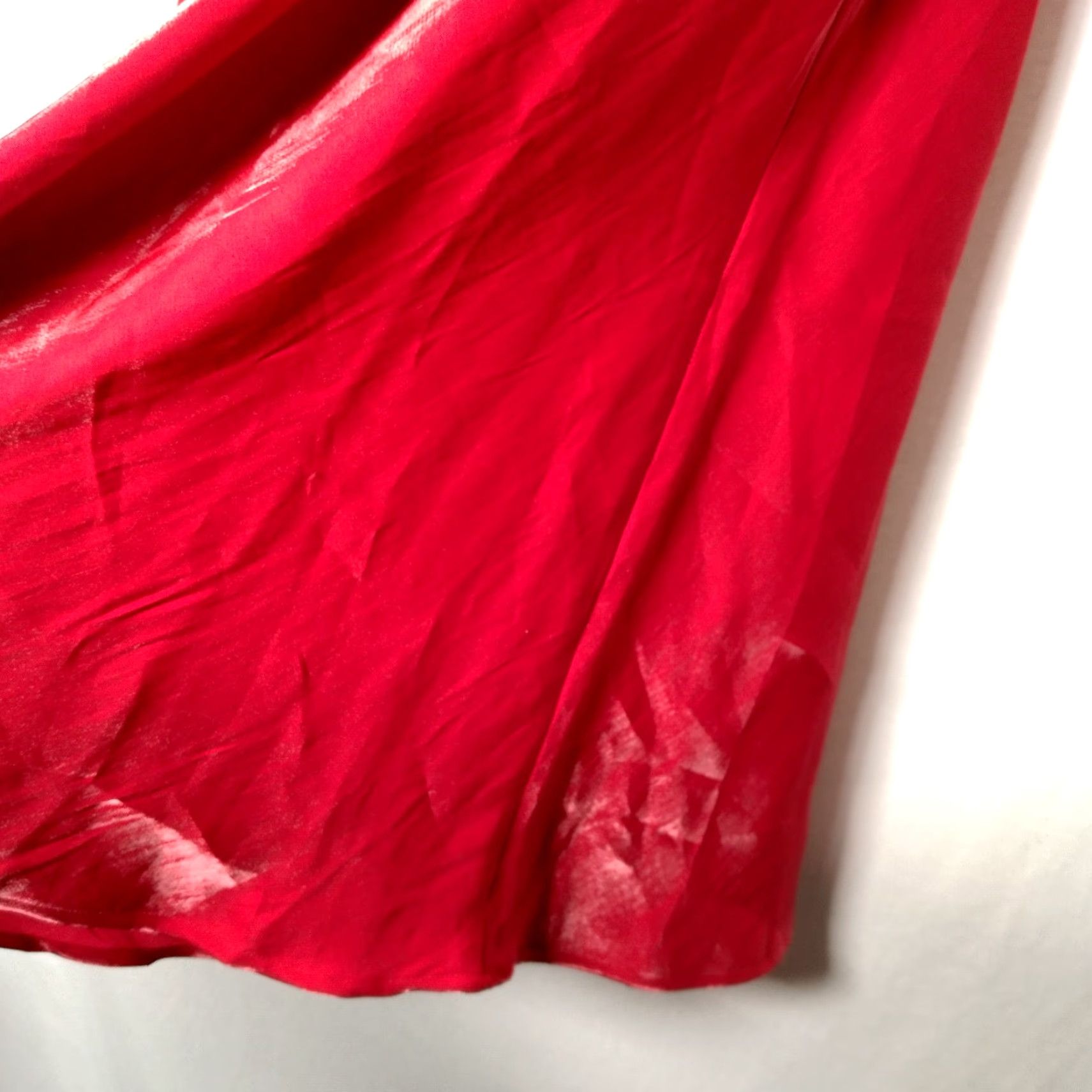 Vintage Vintage Venezia Y2K Slip Skirt Size 18/20 Long A-Line Red Shimmer Crinkle Sweetheart Size 40" / US 18 - 4 Thumbnail