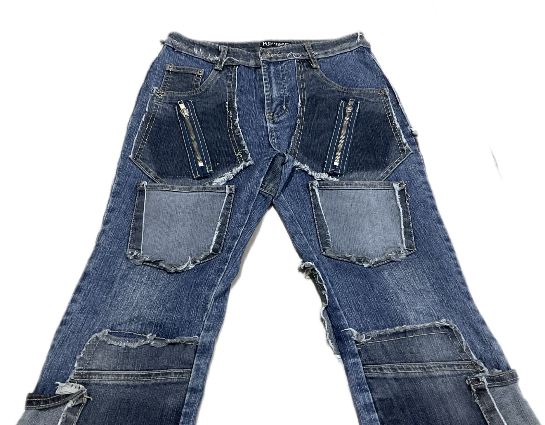14th Addiction × Hysteric Glamour × If Six Was Nine 🔥Sick Y2K Haphazard Crazy Pockets Patchwork Flare Denim Size US 27 - 2 Thumbnail