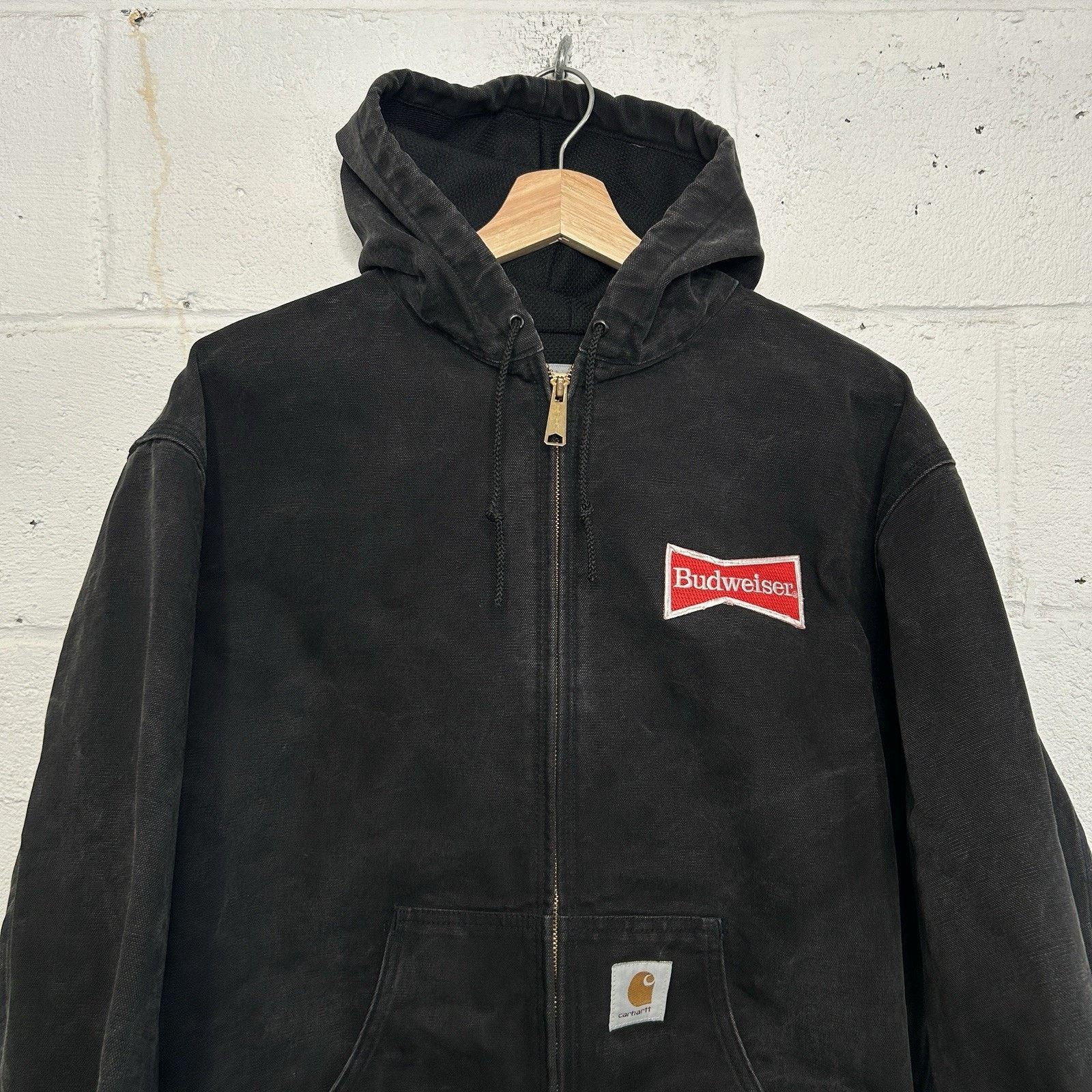 Carhartt Vintage Carhartt Thermal Hooded Jacket “Black” Budweiser J03 Size US L / EU 52-54 / 3 - 3 Thumbnail