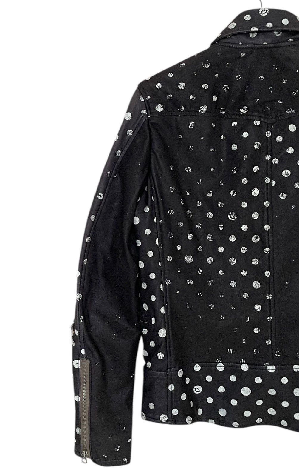 Seditionaries Vintage Brand Double Collar Polka Dot Leather Jacket 1990s Size US M / EU 48-50 / 2 - 5 Thumbnail