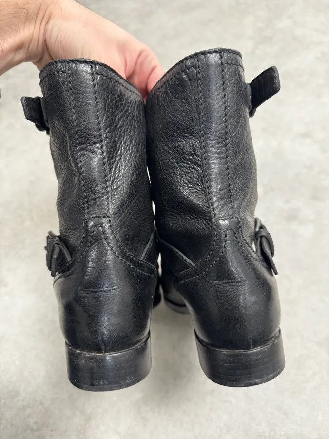 Prada 2000s Prada Black Buckle Leather Grained Boots Size US 7 / EU 40 - 6 Thumbnail