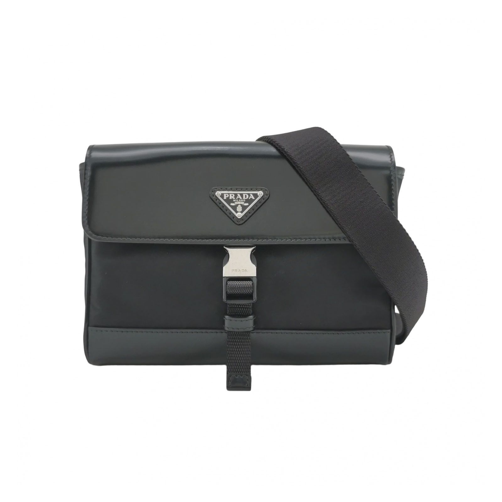 Prada Prada Nylon Leather Triangle Logo Shoulder Bag Size ONE SIZE - 1 Thumbnail