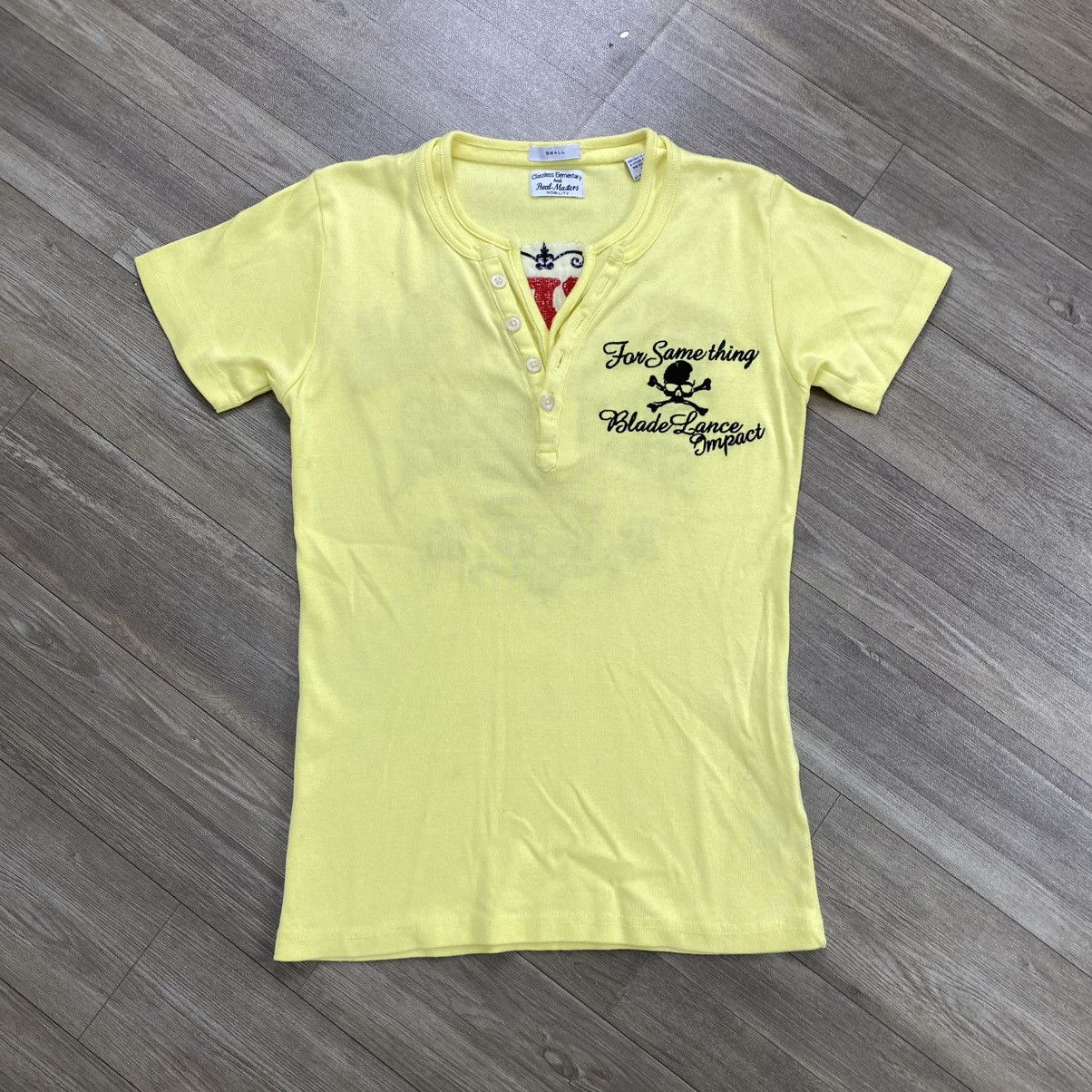 Japanese Brand Real Masters Skulls Wisdom Aflacttion Lgb Style Button Tee Size US S / EU 44-46 / 1 - 13 Thumbnail