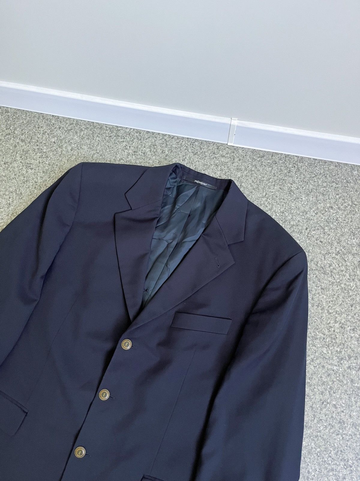 Vintage × Yves Saint Laurent VINTAGE YVES SAINT LAURENT WOOL BLAZER SZ 56R BUTTONS LOGO Size 46R - 2 Thumbnail