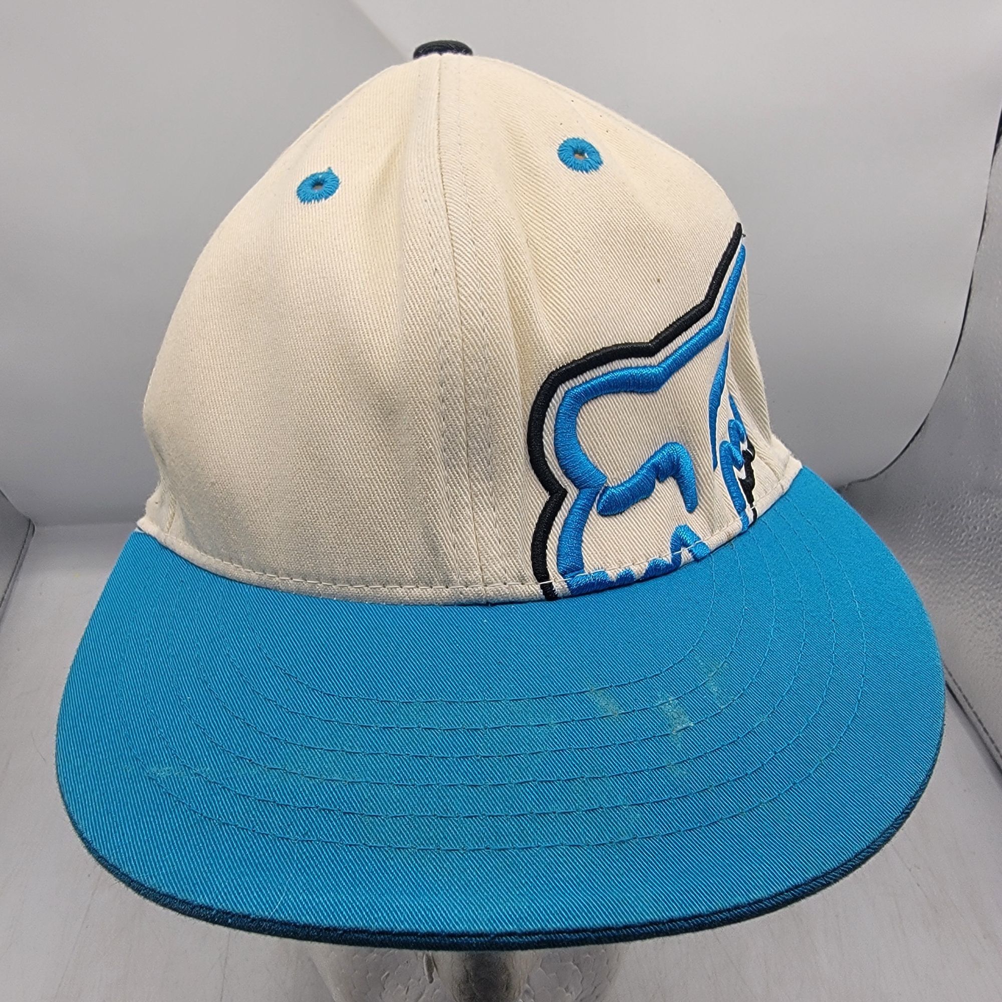 Fox Racing Fox Racing Small Medium White Blue Fitted Hat Motorcycles Mo Size ONE SIZE - 1 Thumbnail