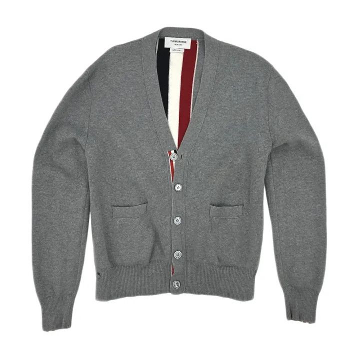 Thom Browne Thom Browne Gray Casual Knit Cardigan for Men Size US M / EU 48-50 / 2 - 1 Thumbnail