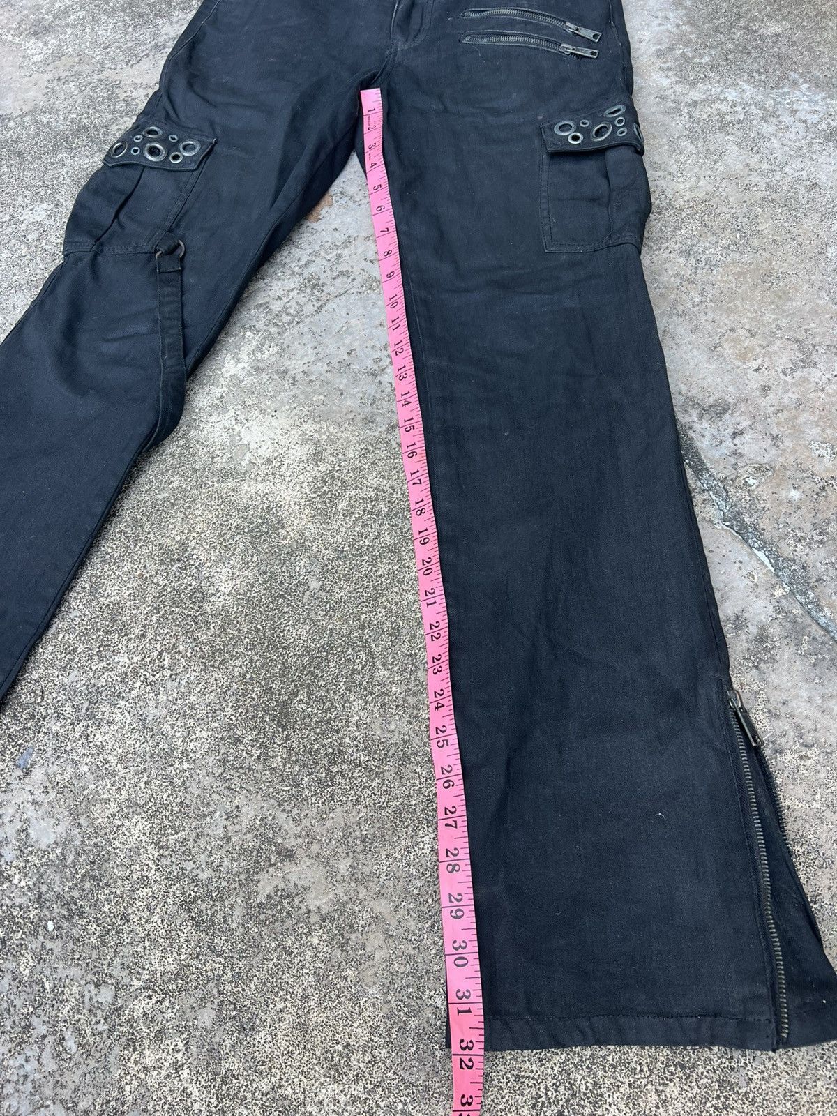 CIVARIZE × If Six Was Nine × KMRii Y2K Civarize Black Flare Cyberpunk Wax Denim Size US 30 / EU 46 - 19 Thumbnail