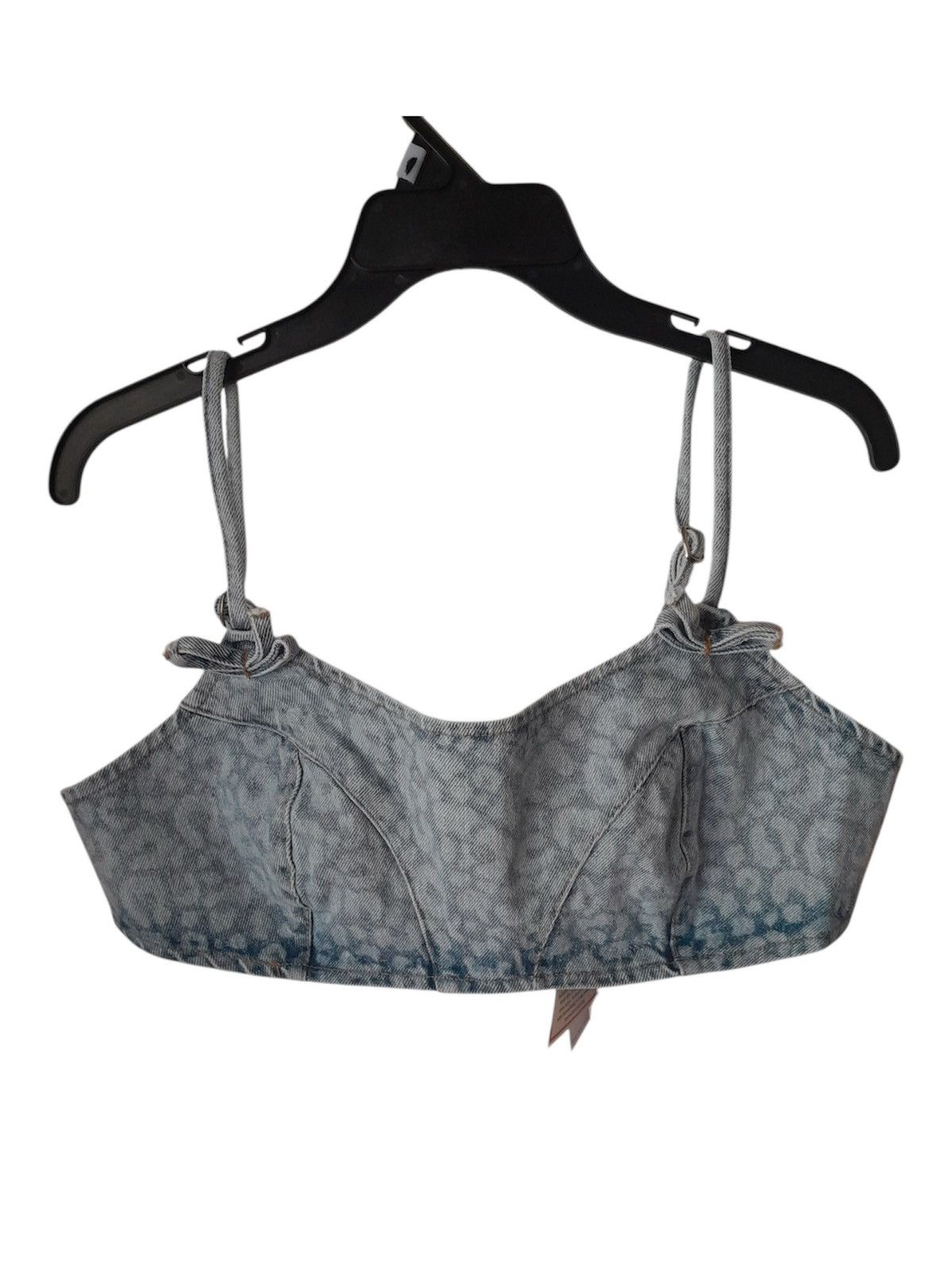 Nasty Gal Nasty Gal Denim Bow Leopard Print Crop Top Size L / US 10 / IT 46 - 2 Thumbnail
