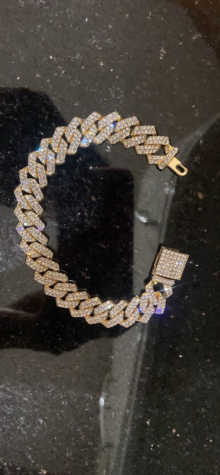 Other 14mm iced out cuban link bracelet gold tone Size ONE SIZE - 3 Thumbnail