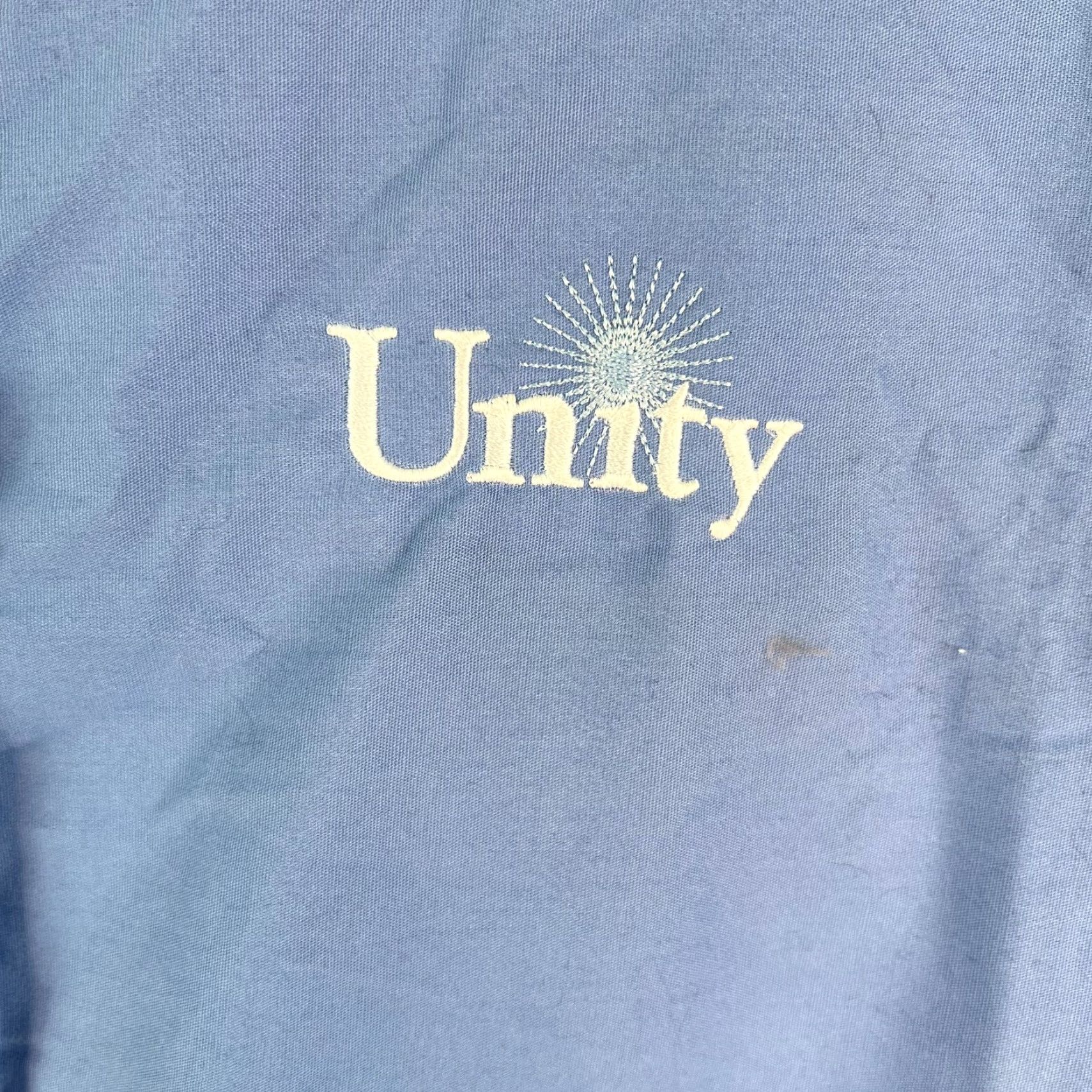 Vintage Spectrum Unity Mens V Neck Short Sleeves Scrub Top Blue 2XL Size US XXL / EU 58 / 5 - 3 Thumbnail