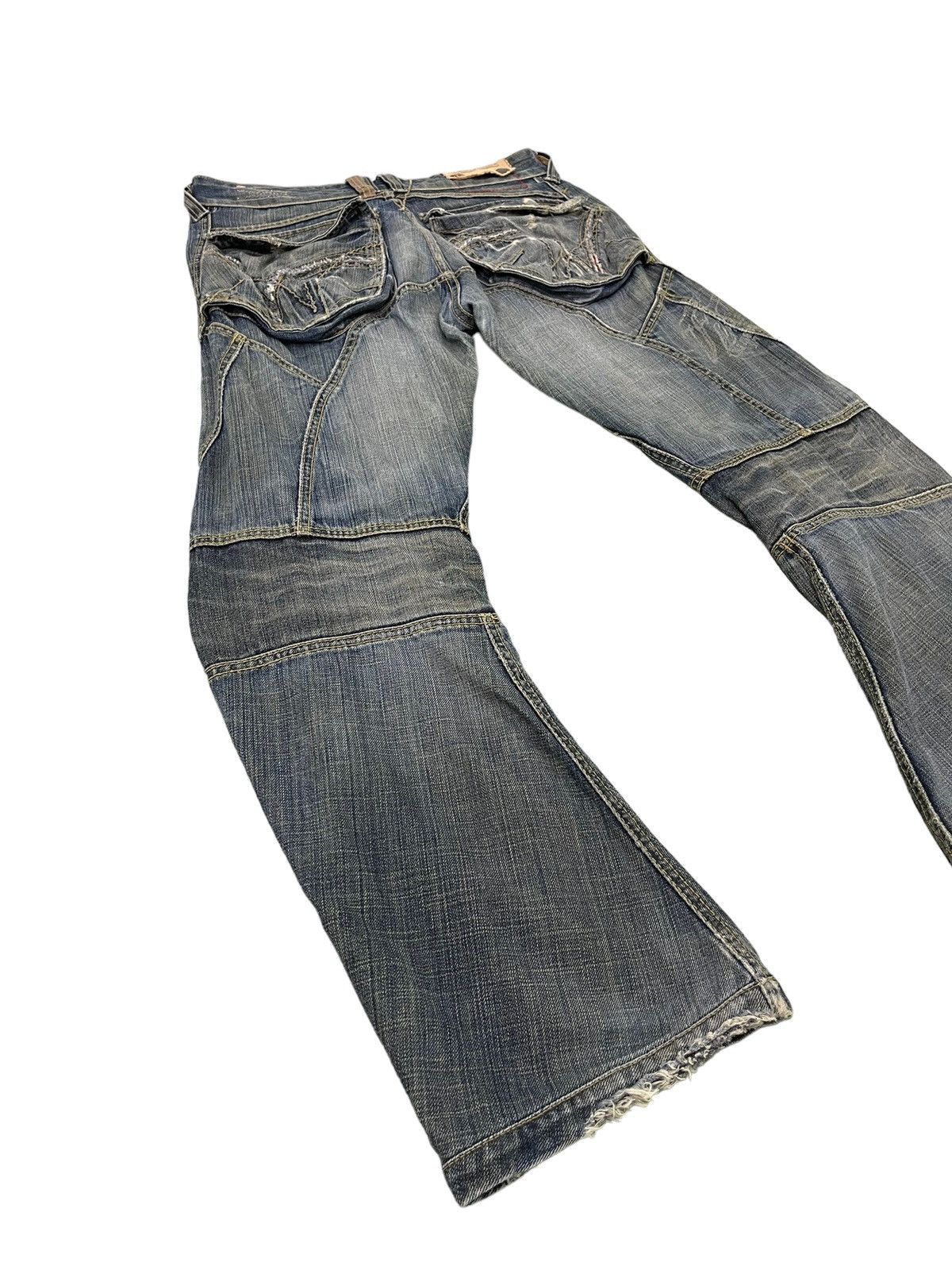 Japanese Brand Curv Leg Jeans Tough Jeans Faded Distress Regular 6🟦4 Size US 32 / EU 48 - 14 Thumbnail