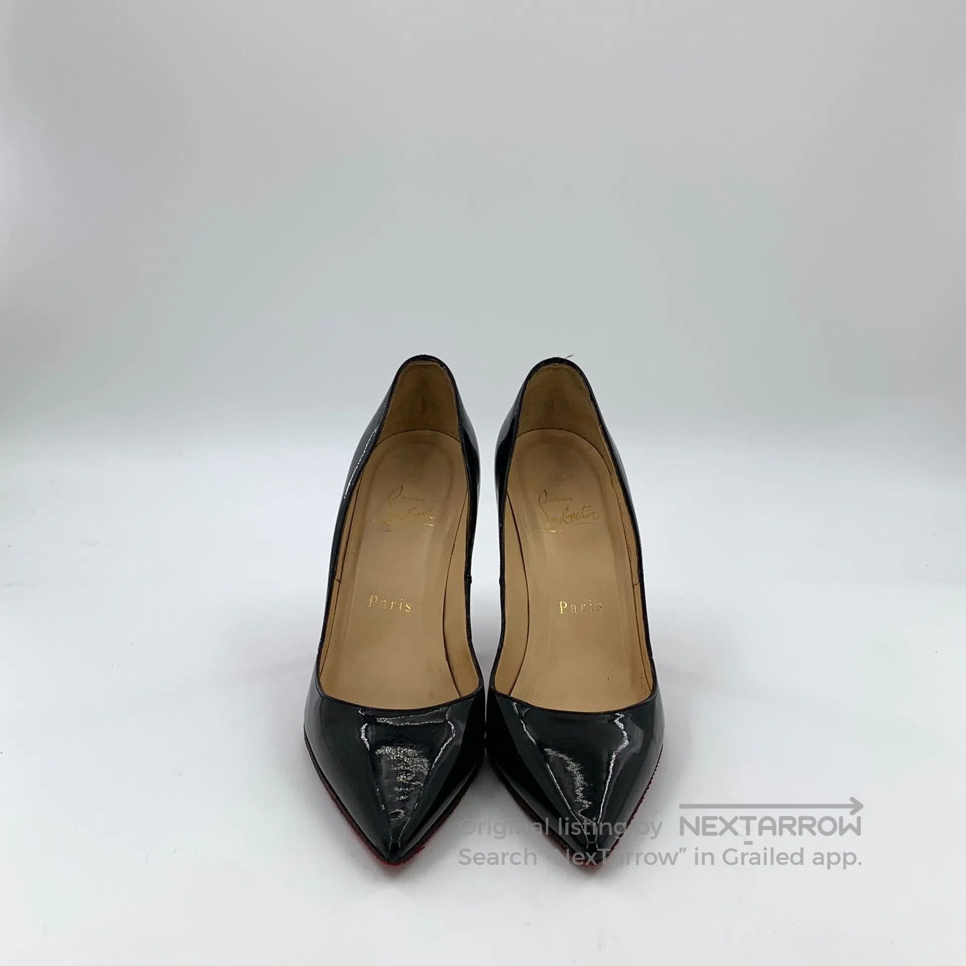 Christian Louboutin Christian Louboutin Black Patent Leather Pointed Heel High Size US 5.5 / IT 35.5 - 3 Thumbnail