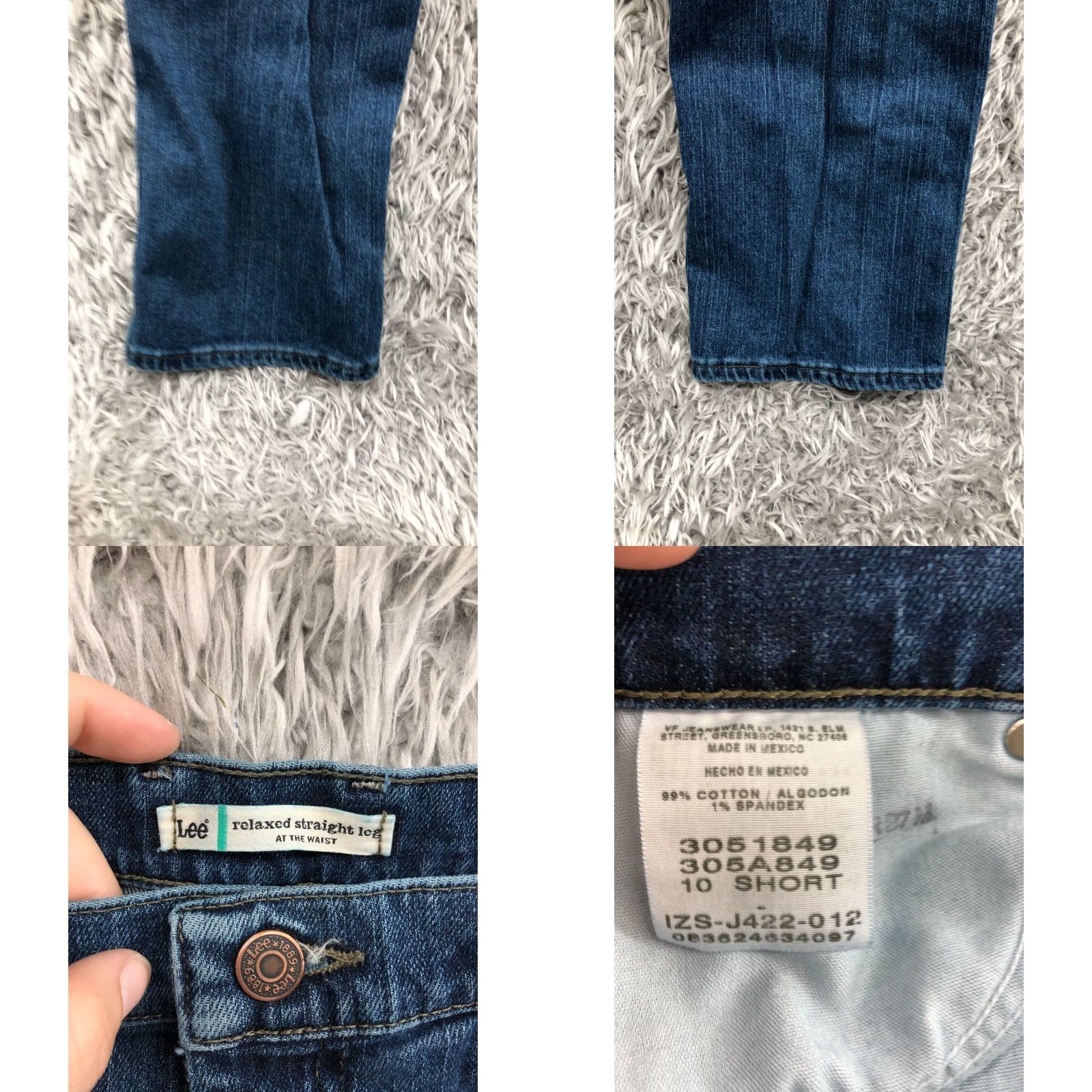 Lee Lee Relaxed Straight Jeans Womens Medium Wash Blue Size 14 Regular 5-Pocket Denim Cotton Mid Rise Straight Size 36" / US 14 / IT 50 - 8 Thumbnail
