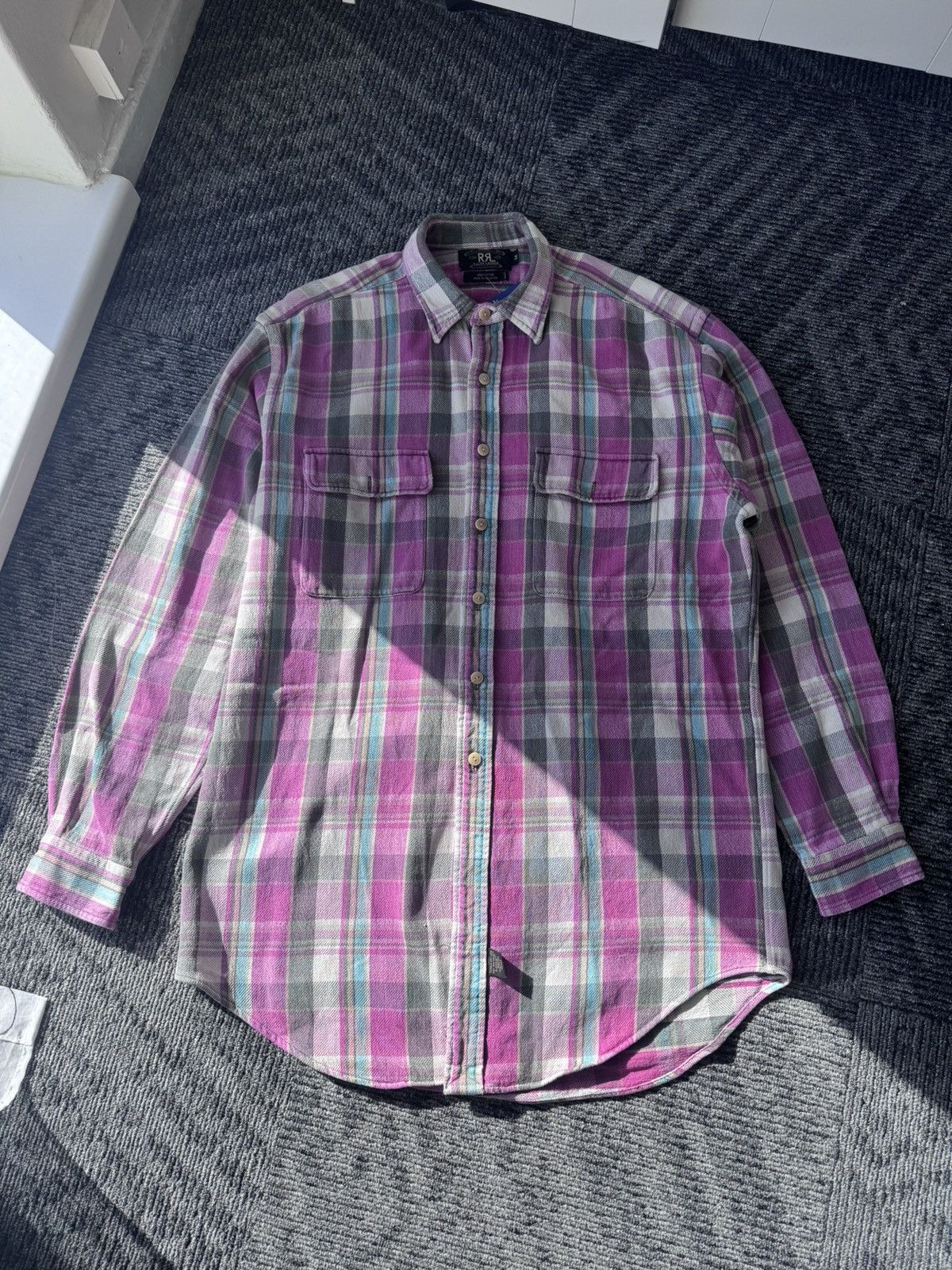 RRL Ralph Lauren RRL Ralph Lauren double RL pink flanel shirt vitage Size US M / EU 48-50 / 2 - 1 Thumbnail