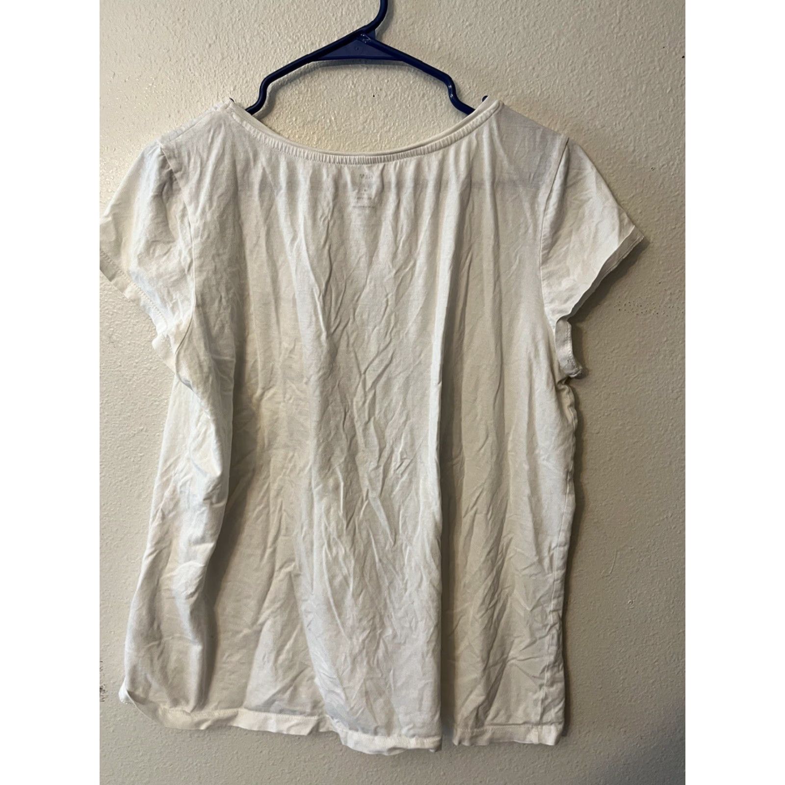 H&M VINTAGE H&M Women’s T-Shirt Short Sleeve White Graphic Top Casual Cotton Large Size L / US 10 / IT 46 - 3 Thumbnail