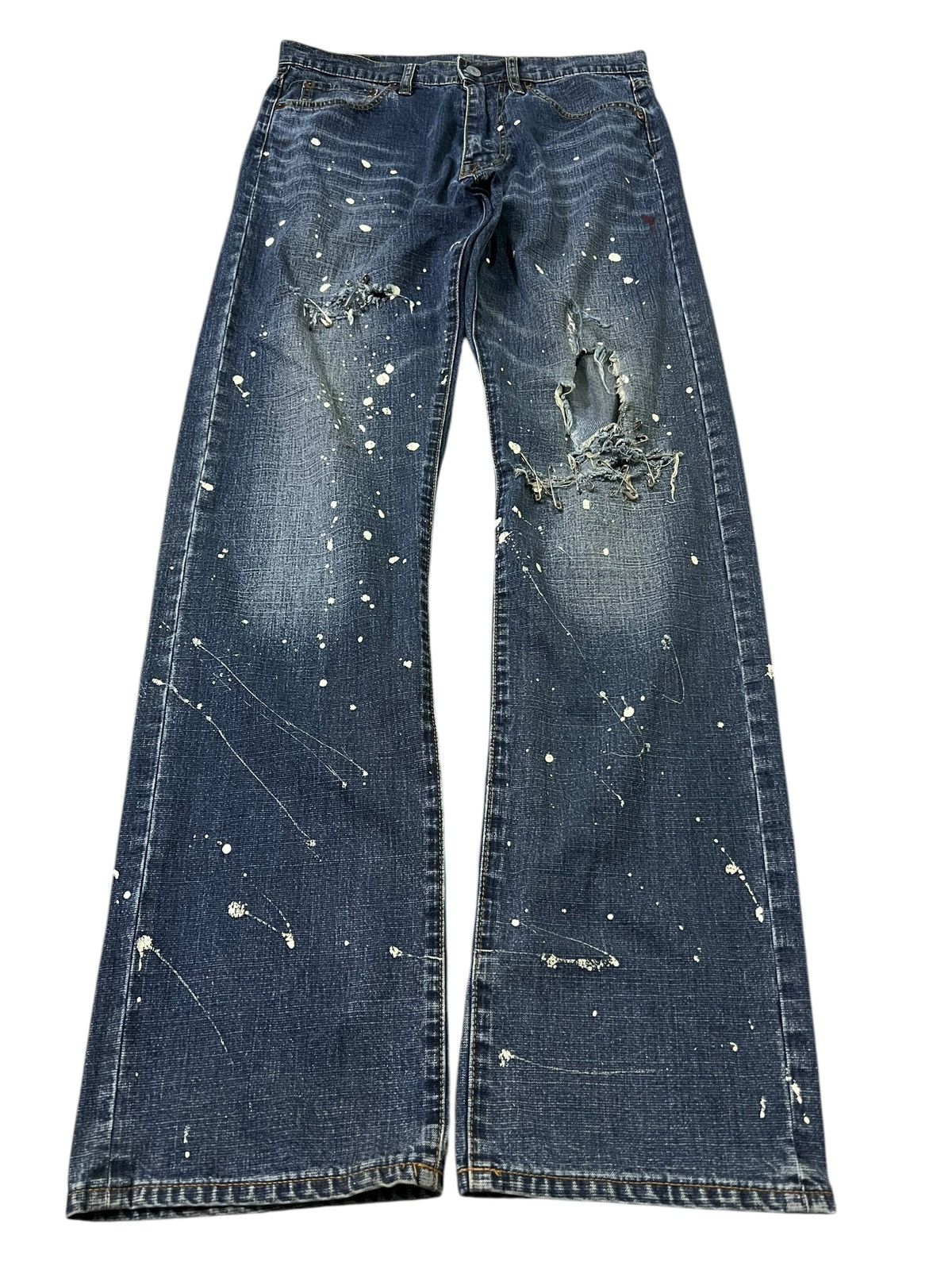 If Six Was Nine × Le Grande Bleu (L.G.B.) × Oshkosh Vintage 90’s Oshkosh Distress Painter Punk Jeans Size US 30 / EU 46 - 1 Thumbnail