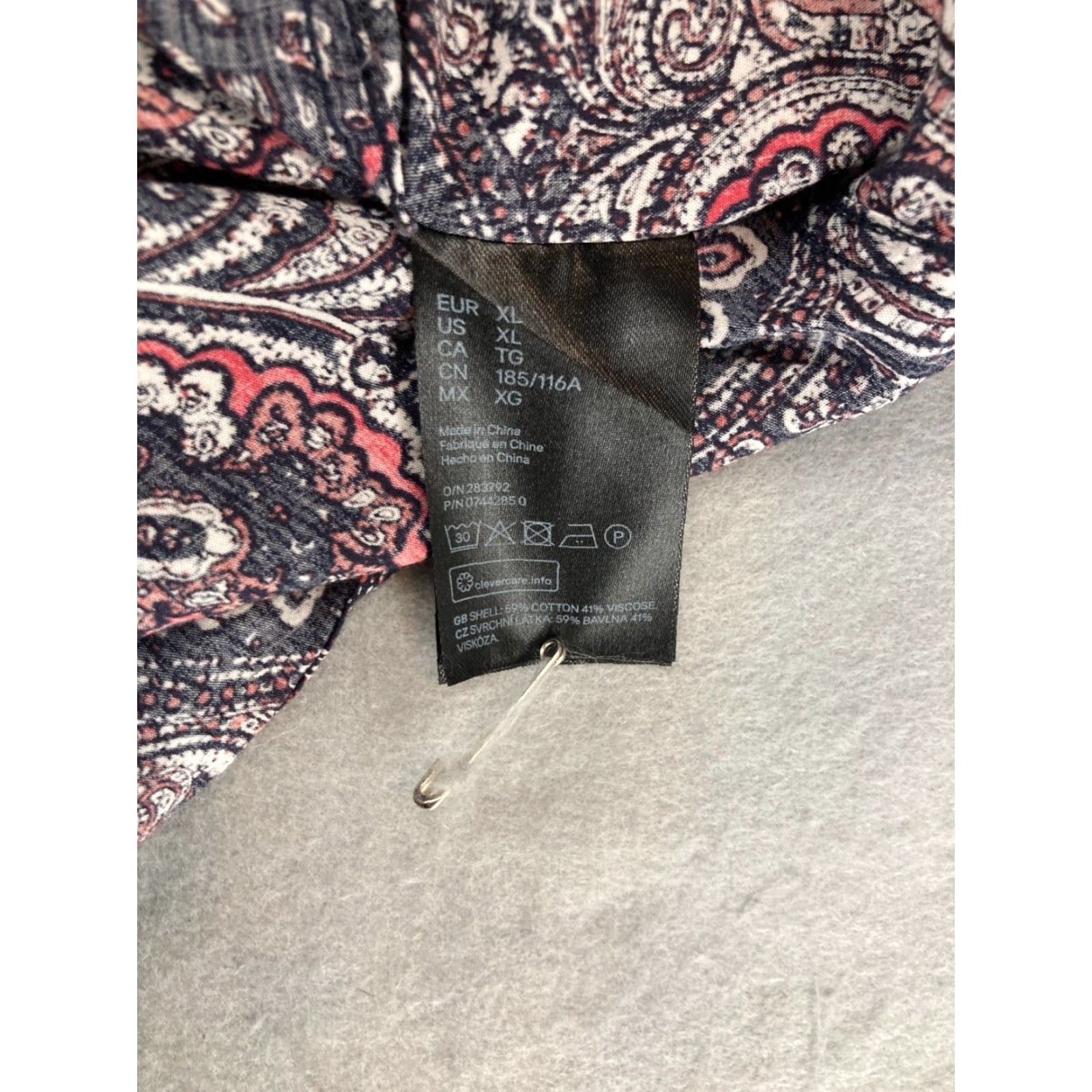 H&M HM Shirt Mens XL Slim Fit Paisley Modern Multicolor Size US XL / EU 56 / 4 - 6 Thumbnail