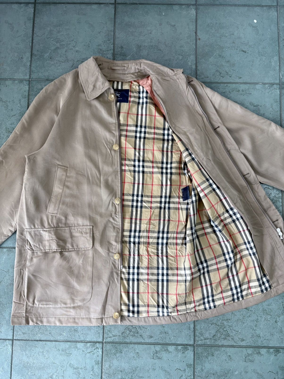 Vintage Burberry Nova Check Shorts Trench Coat Jacket