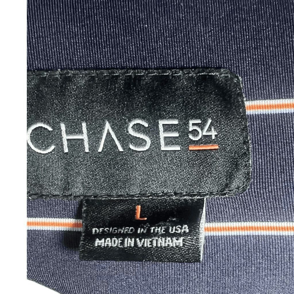 Chase Authentics Chase 54 Navy Blue Striped Golf Polo Shirt | Men's Large | Athletic Fit Performance Size US L / EU 52-54 / 3 - 3 Thumbnail