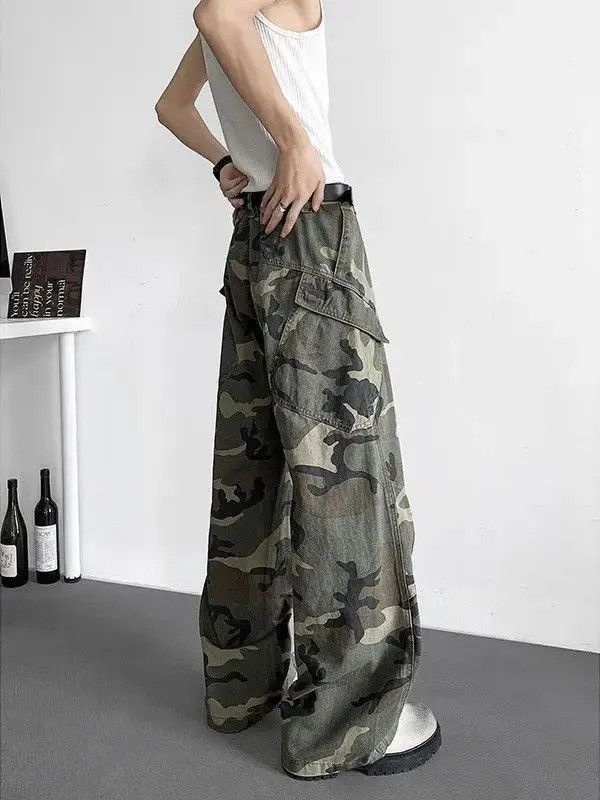 Japanese Brand Loose wide leg patchwork camouflage jeans Size US 30 / EU 46 - 3 Thumbnail
