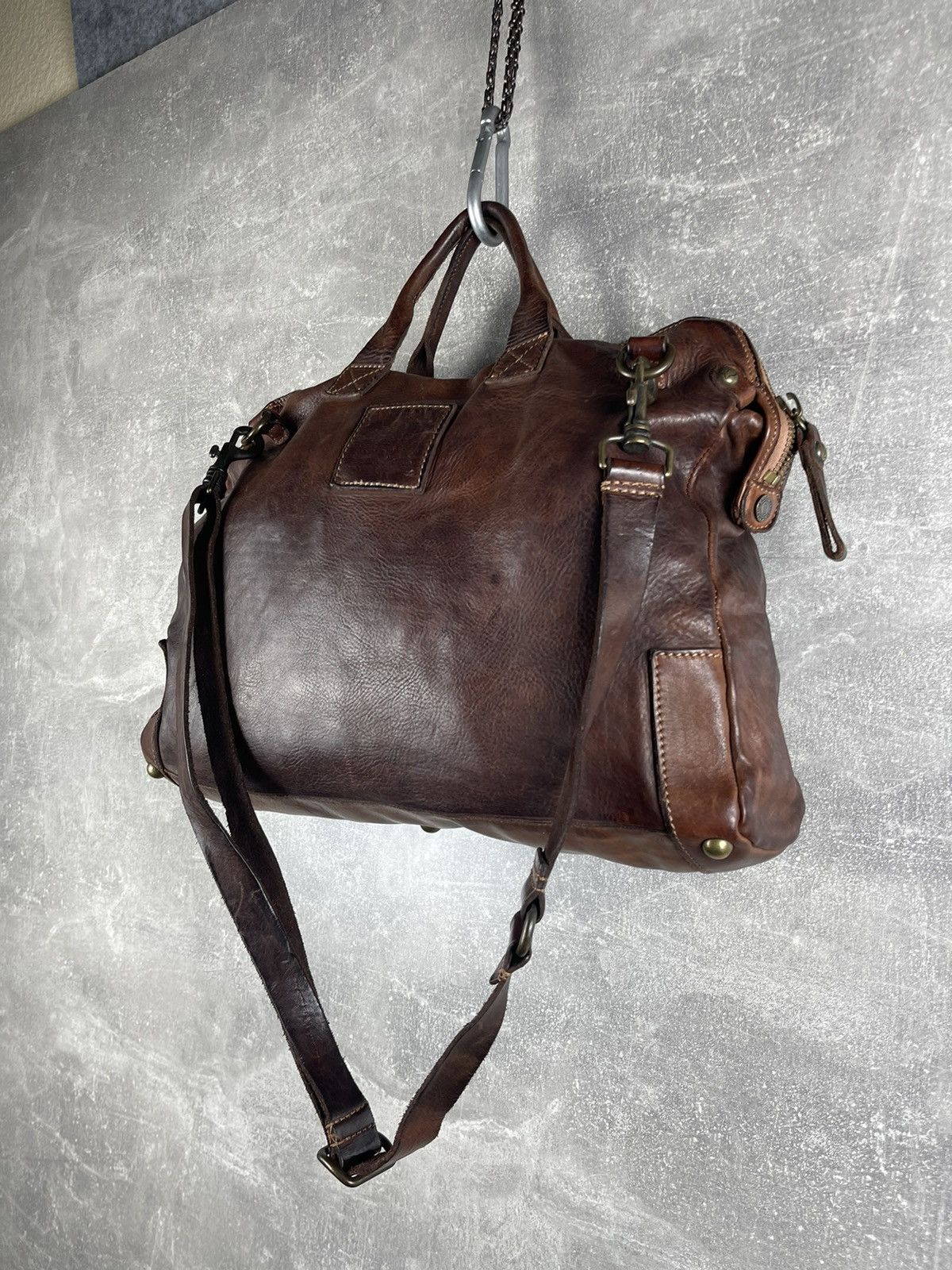 Vintage Avant Gard Campomaggi 2000s Italian Brown Leather Travel Bag Size ONE SIZE - 2 Thumbnail