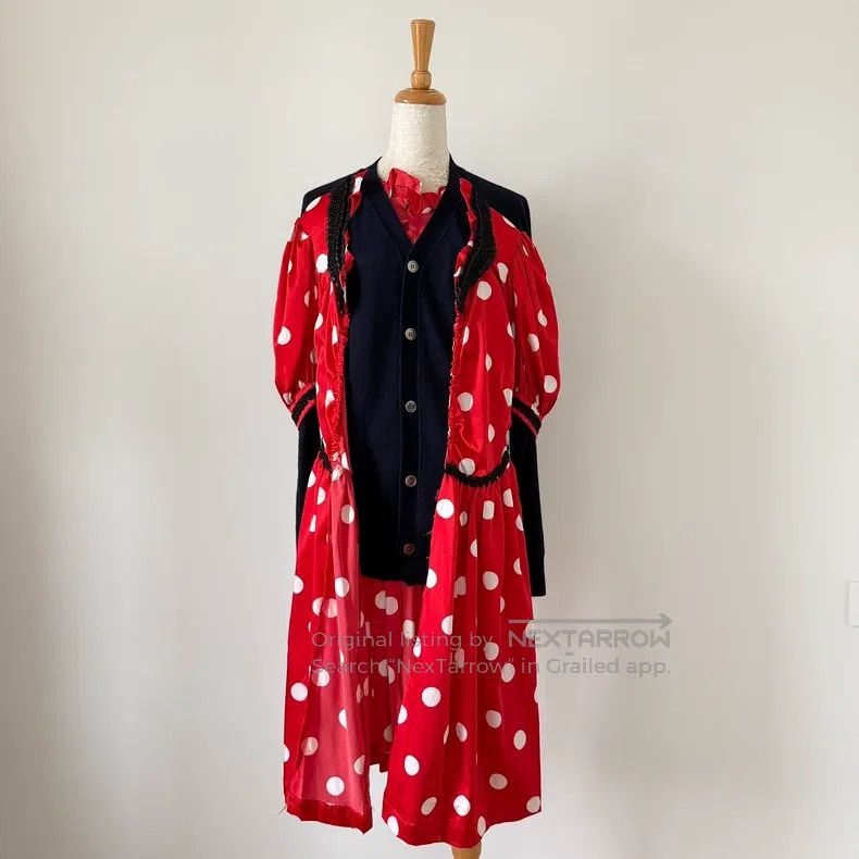 Comme des Garcons Comme Des Garcons Vintage Navy Blue and Red Polka Dot Knit Size S / US 4 / IT 40 - 1 Thumbnail