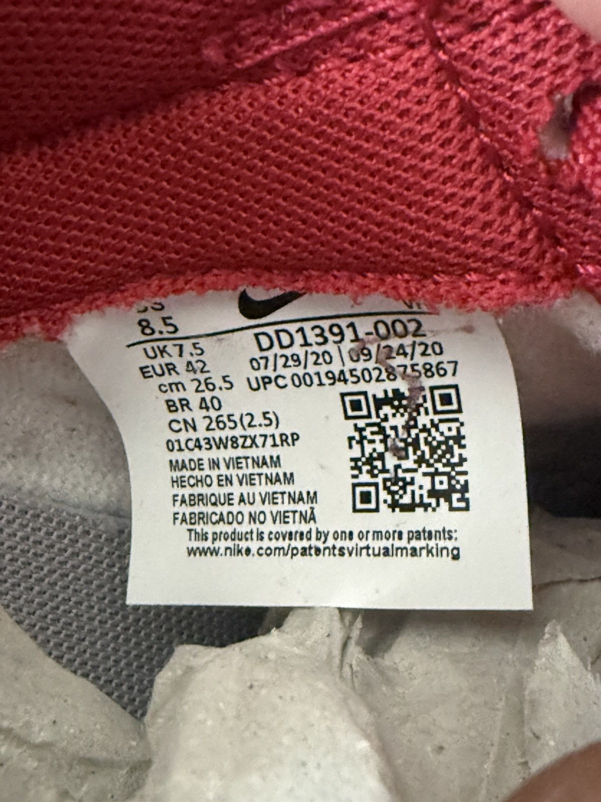 Nike Nike Dunk UNLV Size US 8.5 / EU 41-42 - 8 Thumbnail