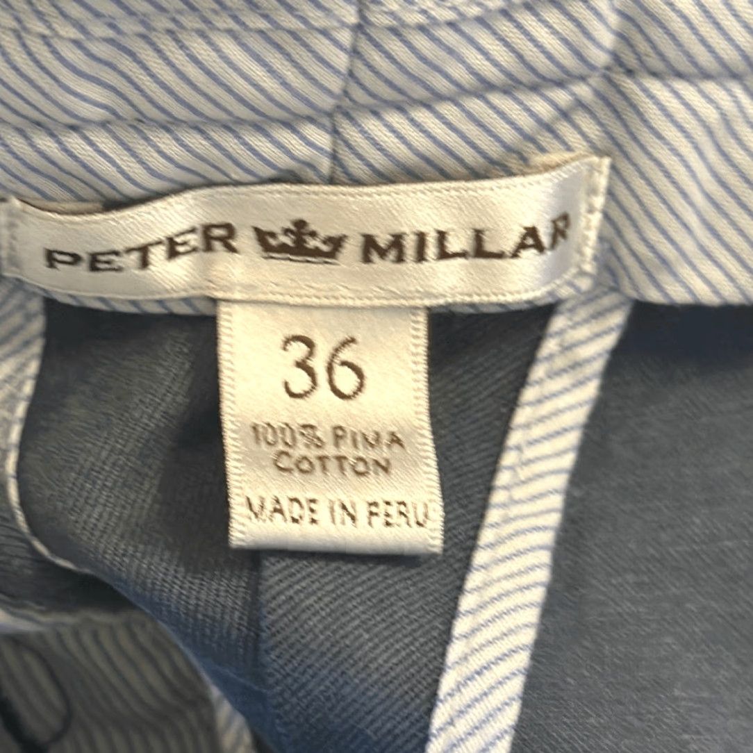 Peter Millar Peter Millar Men's 36 Winston Washed Twill Shorts Blue Pima Cotton Size US 36 / EU 52 - 4 Thumbnail