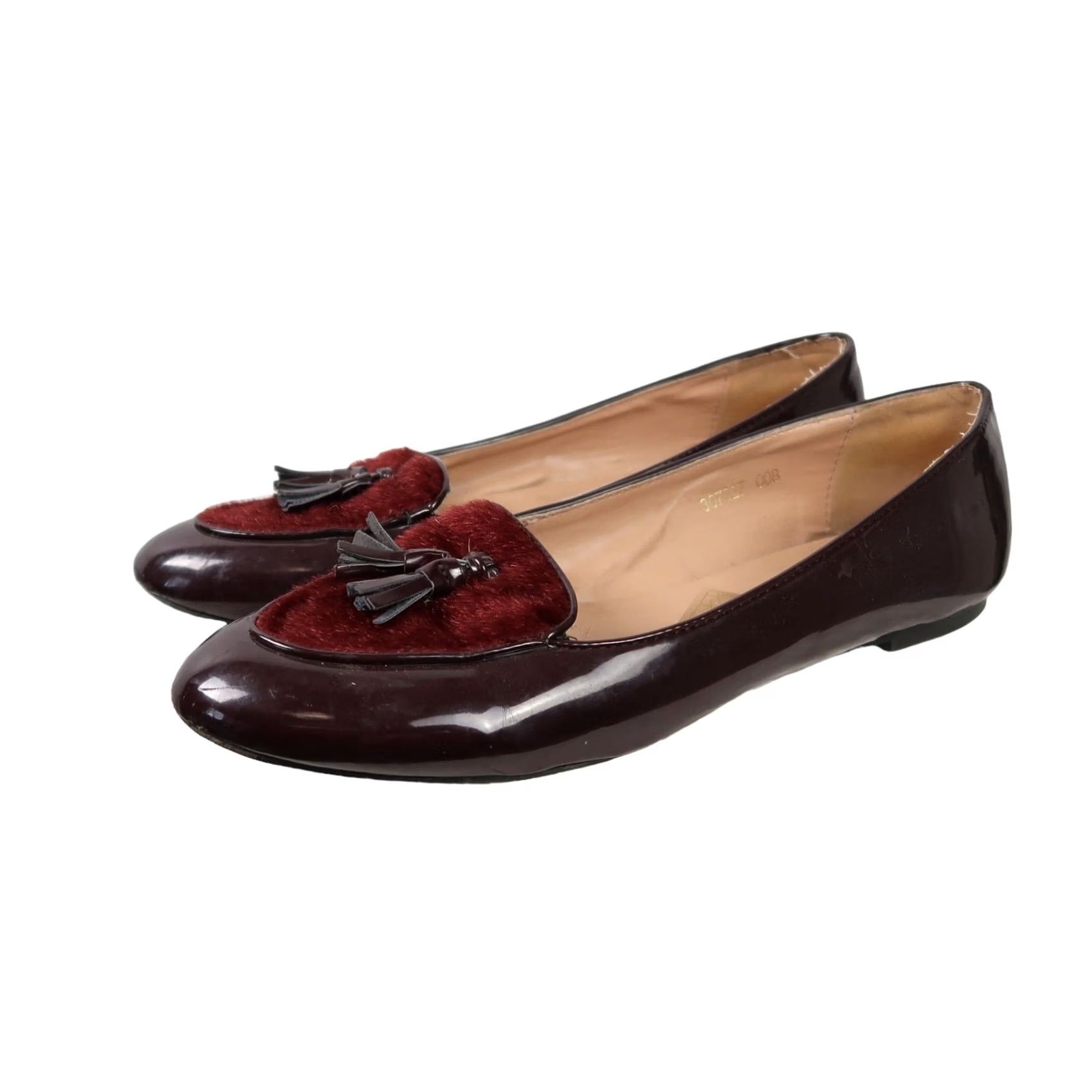 Vintage Polaris Loafer Flats Women 9 Red Faux Patent Leather Casual Fall Spring Flat Size US 9 / IT 39 - 4 Thumbnail