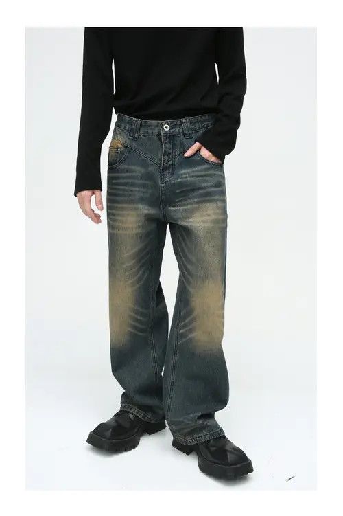 Japanese Brand × Jean American style washed vintage distressed whisker jeans y2k Size US 32 / EU 48 - 2 Thumbnail