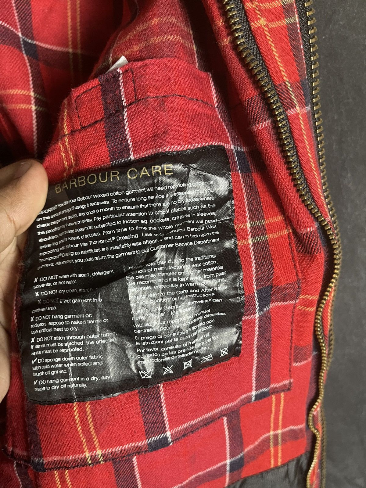 Barbour VINTAGE BARBOUR ASHBY WAXED JACKET TARTAN LINEN RARE Size US XS / EU 42 / 0 - 21 Thumbnail