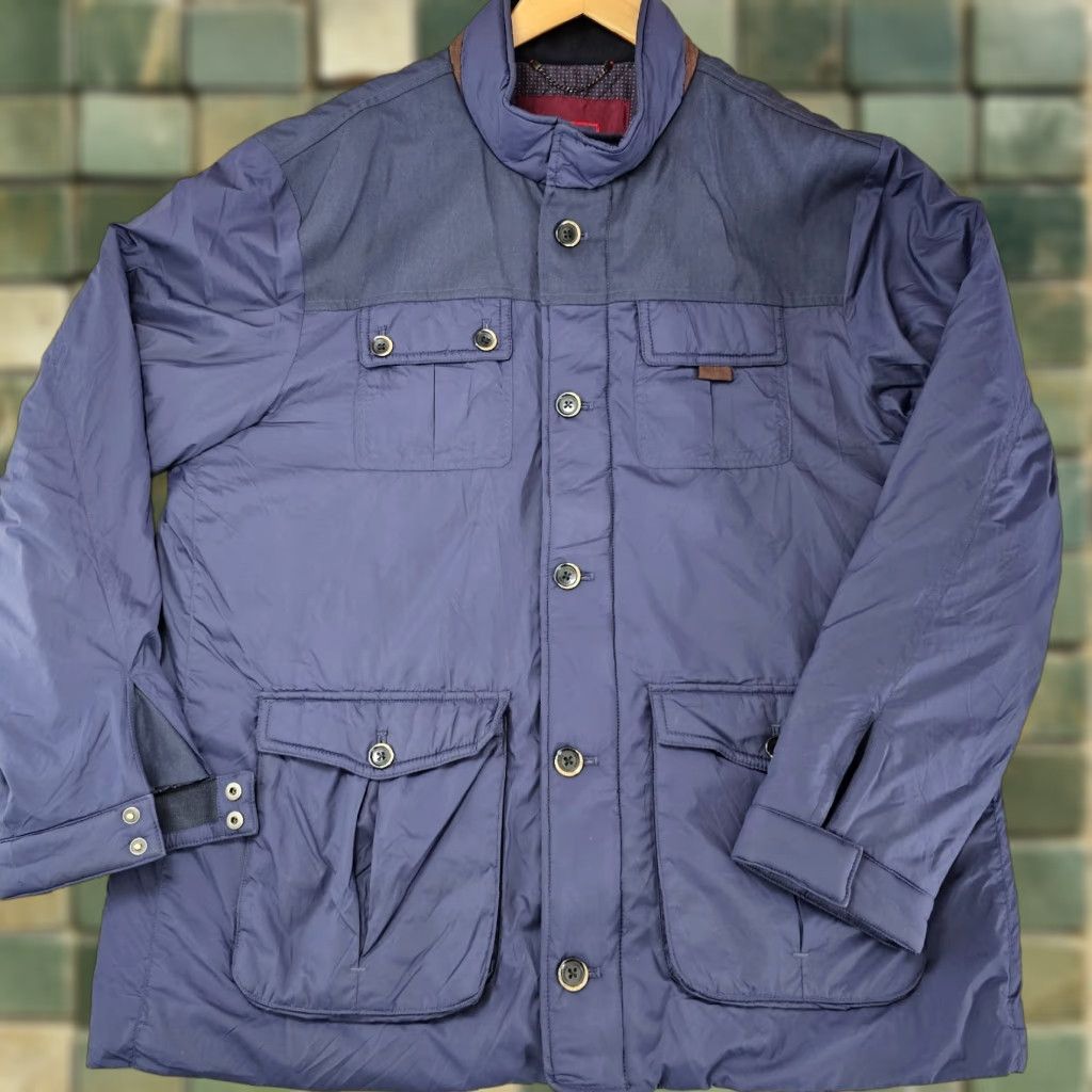 UNTUCKit UNTUCKit Lanson Jacket Mens XL Blue Full Zip Nylon Quilt Lined Weather Resistant Breathing Pockets Stand-Up Collar Regular Fit Size US XL / EU 56 / 4 - 1 Thumbnail
