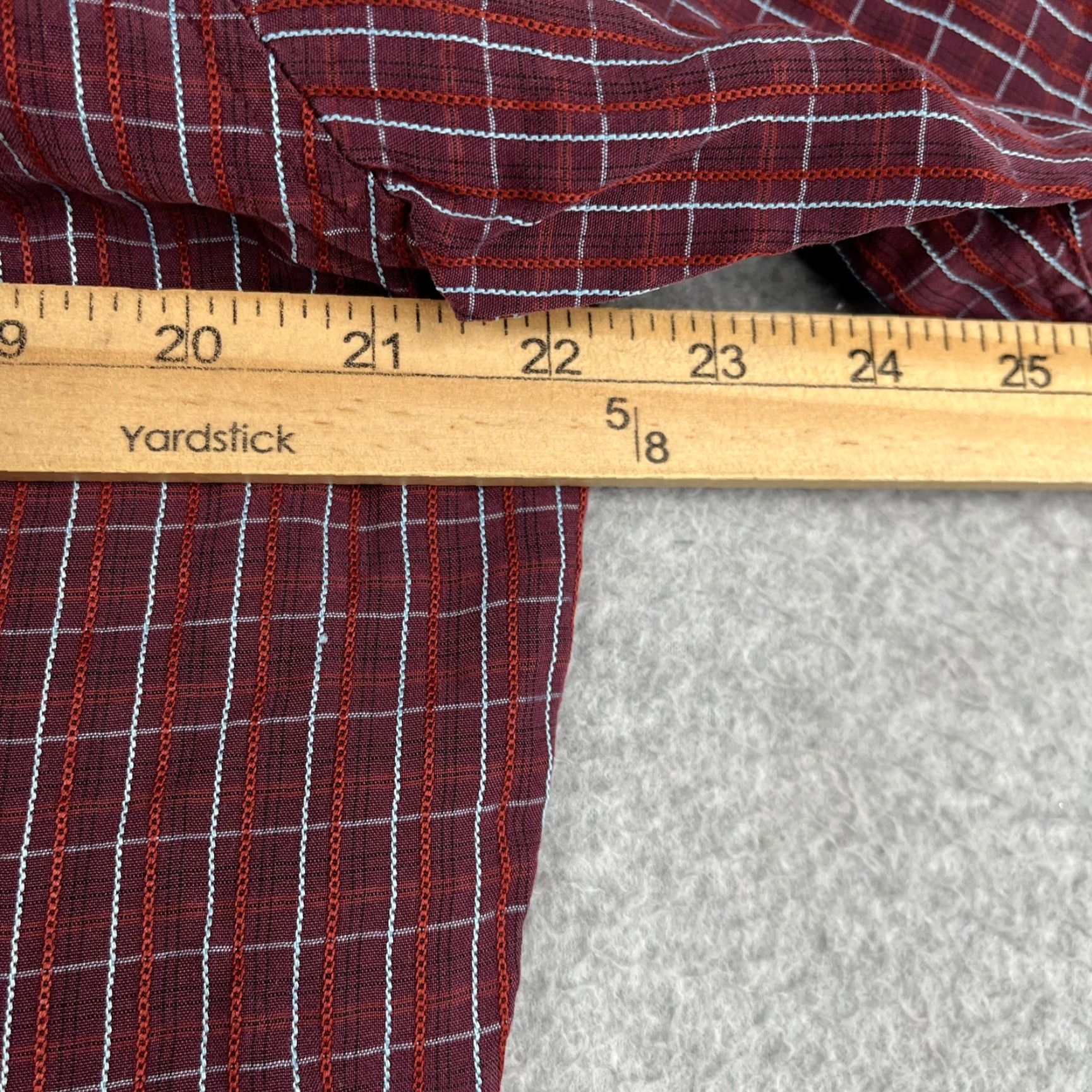 BUGATCHI BUGATCHI UOMO Shirt Medium Burgundy Check Embroidered Button Up Long Sleeve Mens Size US M / EU 48-50 / 2 - 7 Thumbnail