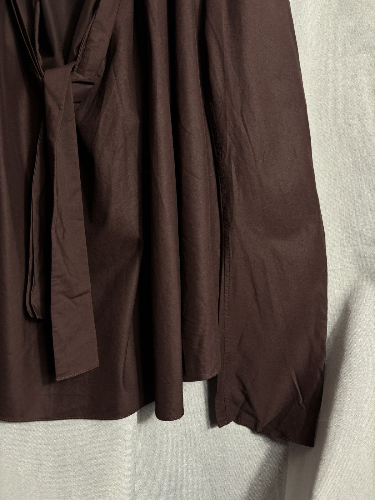 Lemaire Lemaire Poplin Tie Front Blouse Brown Size ONE SIZE - 10 Thumbnail