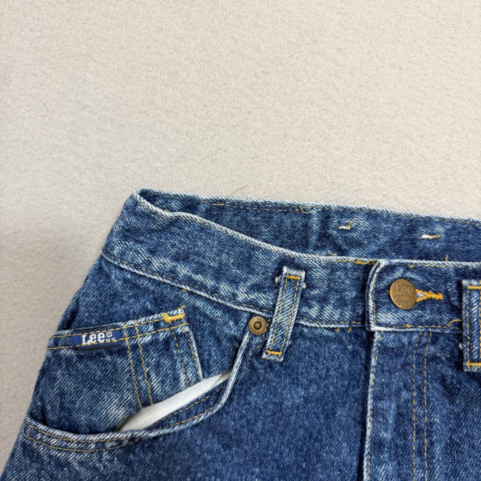 Vintage Vintage Lee Jeans Women's 7 Long (24x33) Blue High Rise Mom Size 24" / US 00 / IT 34 - 3 Thumbnail