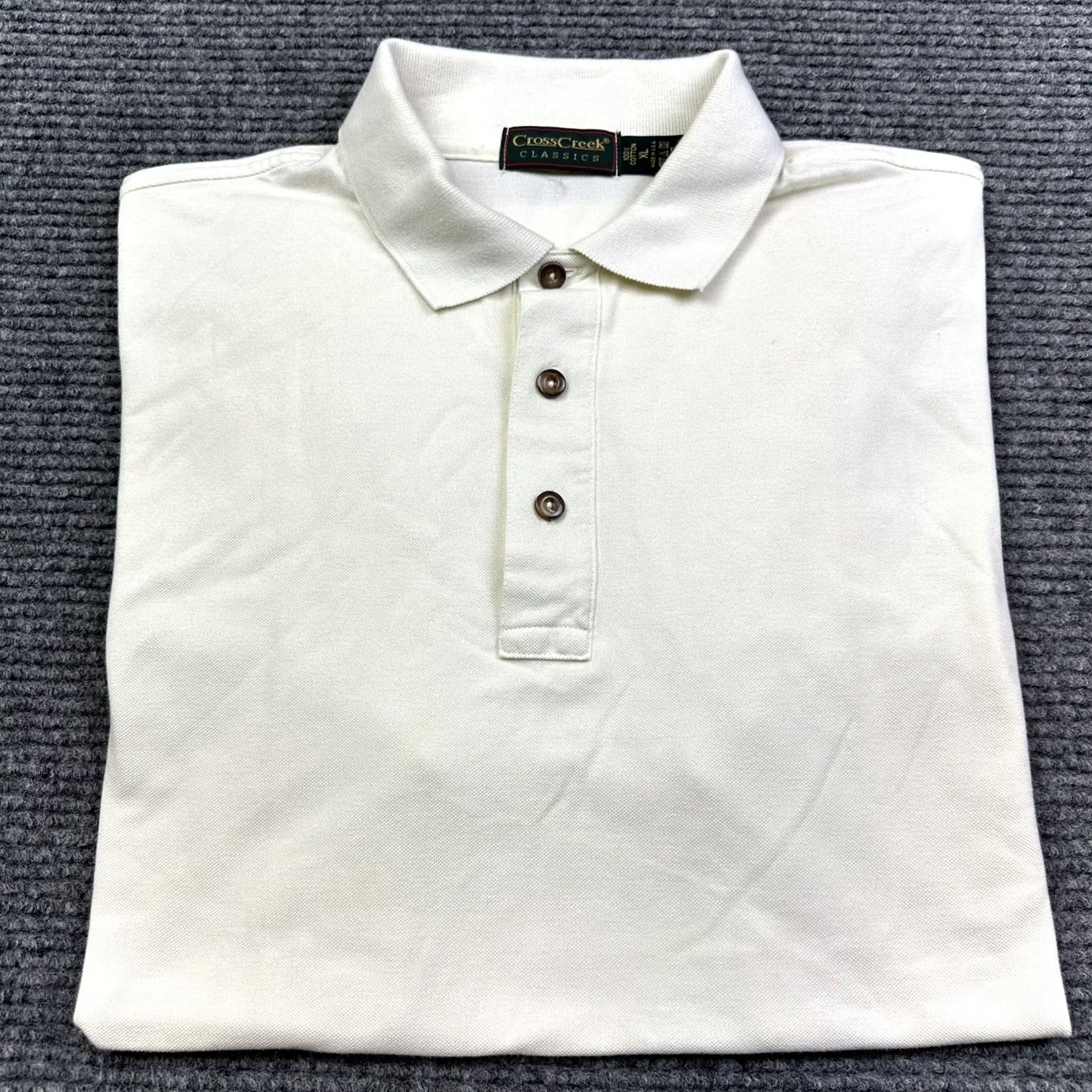 Vintage VINTAGE Cross Creek Polo Shirt XL White 100% Cotton Made In USA Mens Size US XL / EU 56 / 4 - 7 Thumbnail