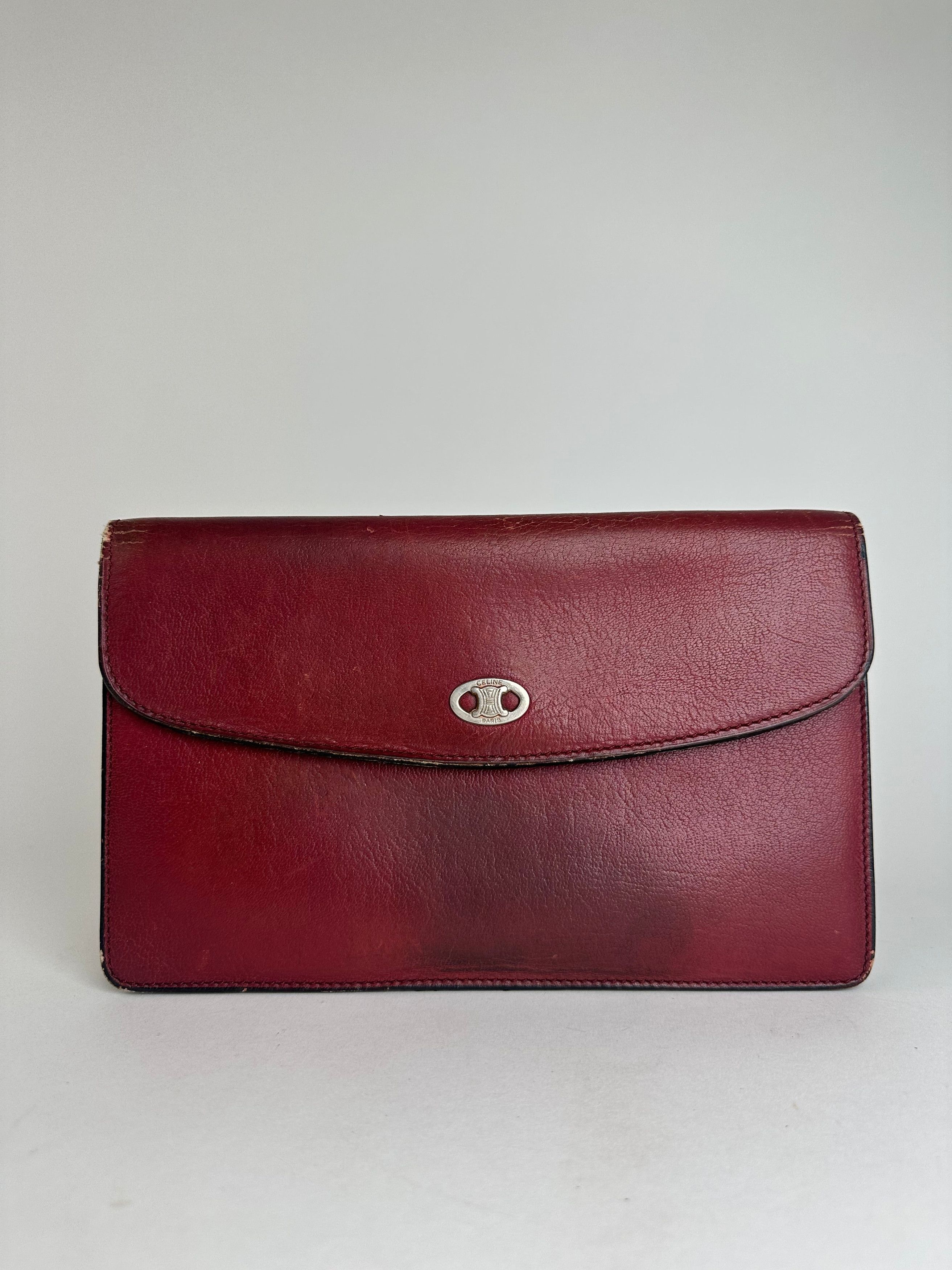 Celine Vintage Paris Triomphe Leather Clutch / Card Holder / Wallet Size ONE SIZE - 1 Thumbnail