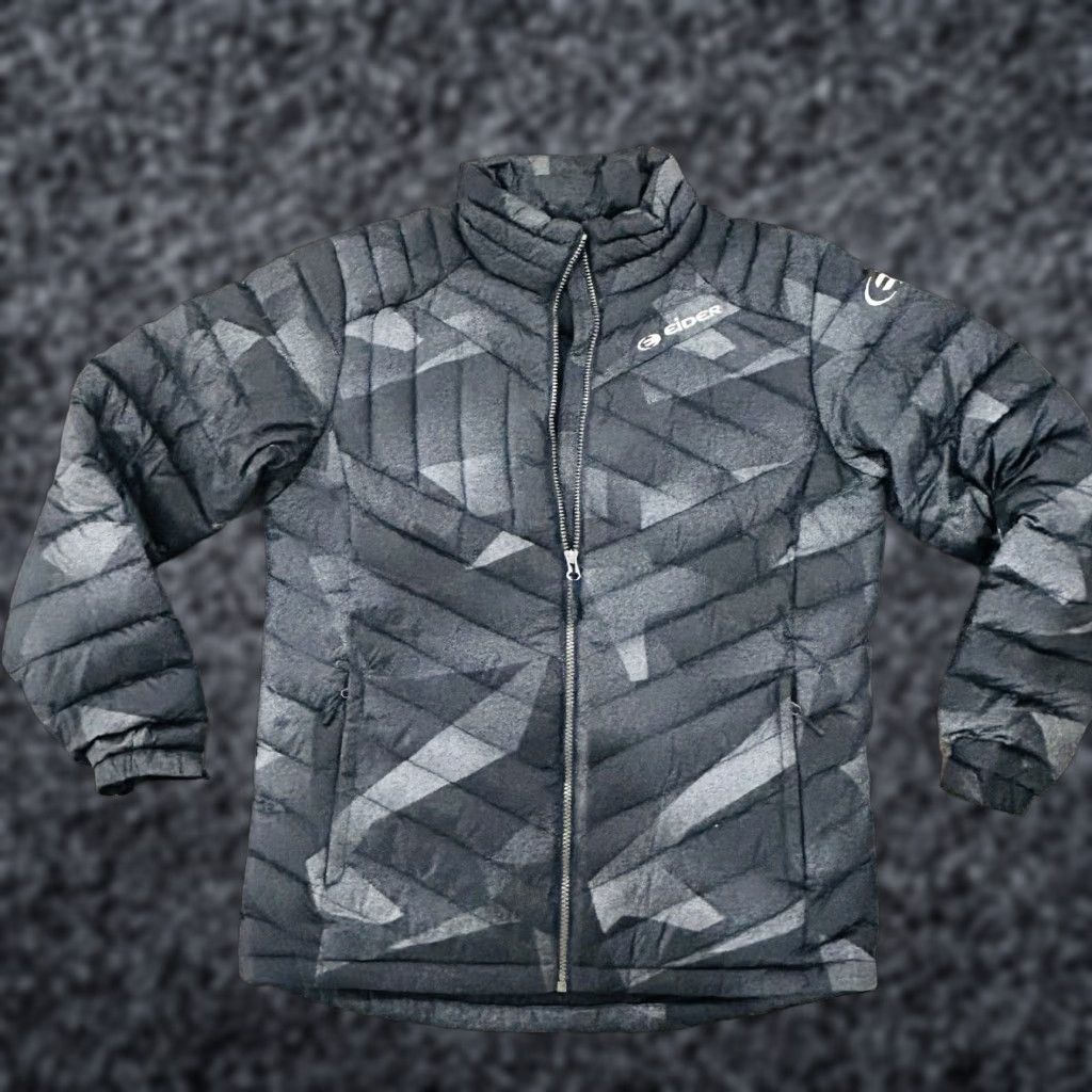 Vintage Eider Women Jacket XL Gray Black Slim Quilted Down Puffer Packable Size XL / US 12-14 / IT 48-50 - 1 Thumbnail