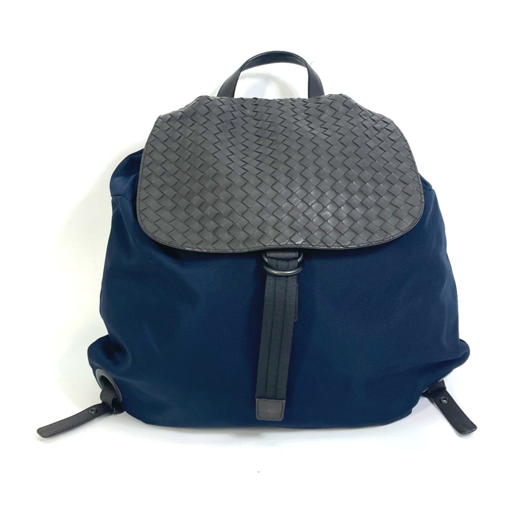 Bottega Veneta BOTTEGA VENETA 409595 Intrecciato Backpack Backpack Navy x Brown Size ONE SIZE - 1 Thumbnail